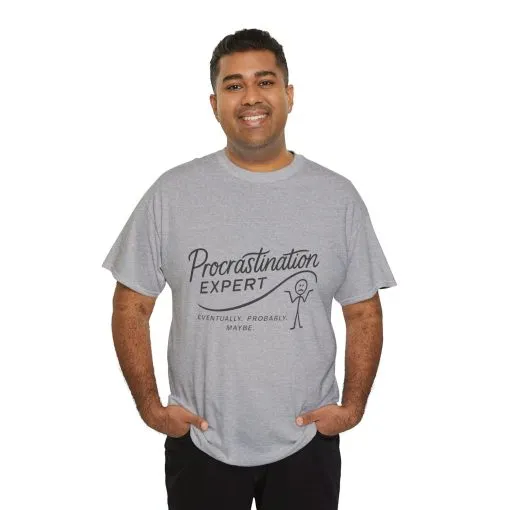 Procrastination Expert Men's Tee, Funny Shirt for Slackers, Gift for Students, Men's Comfortable Casual Wear, Laughs for Every Occasion - Image 6