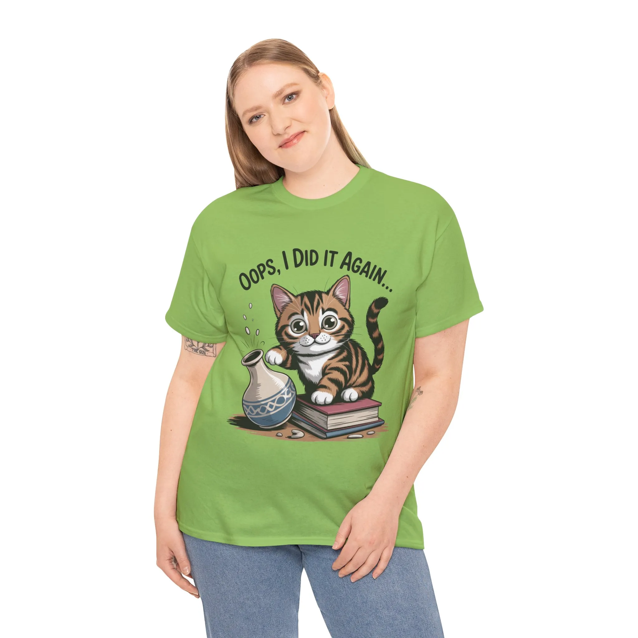 Playful Cat Women's Tee, Funny Oops I Did It Again Design, Cat Lover Gift, Casual Wear, Birthday Gift, Pet Lover Tee, Women's Gift - Image 8
