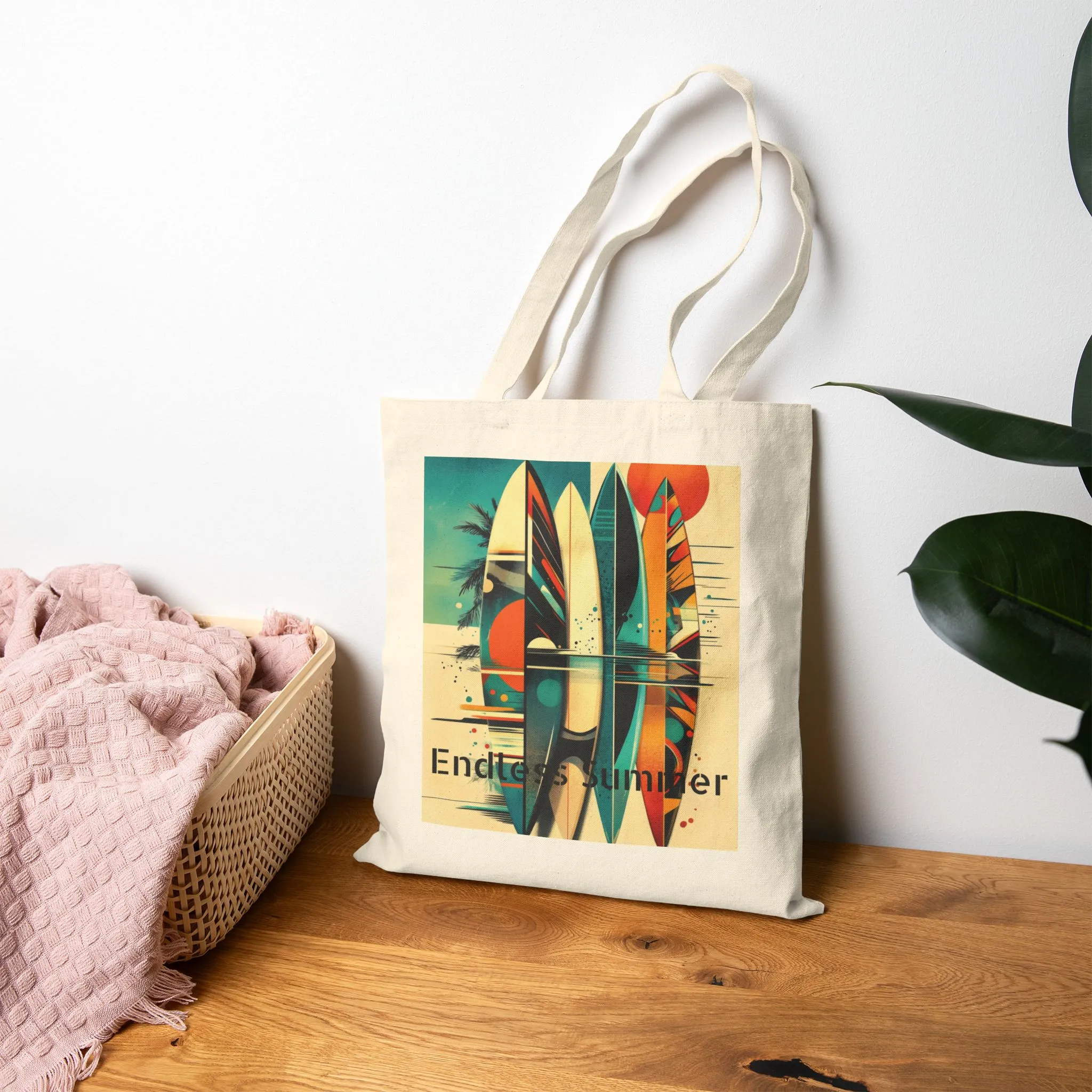 Endless Summer Surf Tote Bag, Beach Bag, Eco-Friendly Shopping Tote, Summer Accessories, Gift for Surfers, Casual Everyday Bag - Image 4