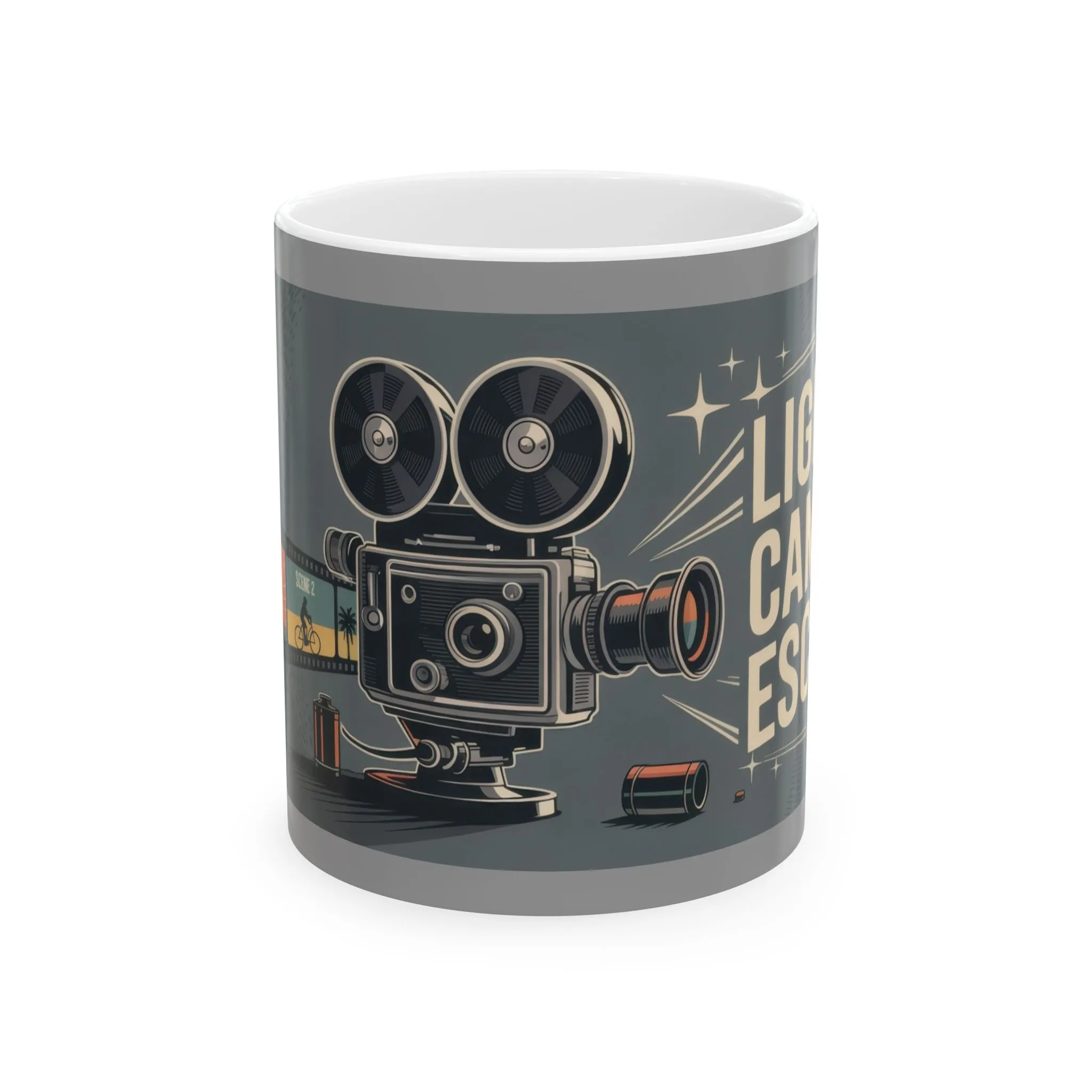 Vintage Movie Camera Ceramic Mug - Perfect Gift for Filmmakers, Photographers, Movie Lovers, Cinematic Coffee Cup, Retro Movie Lover Mug