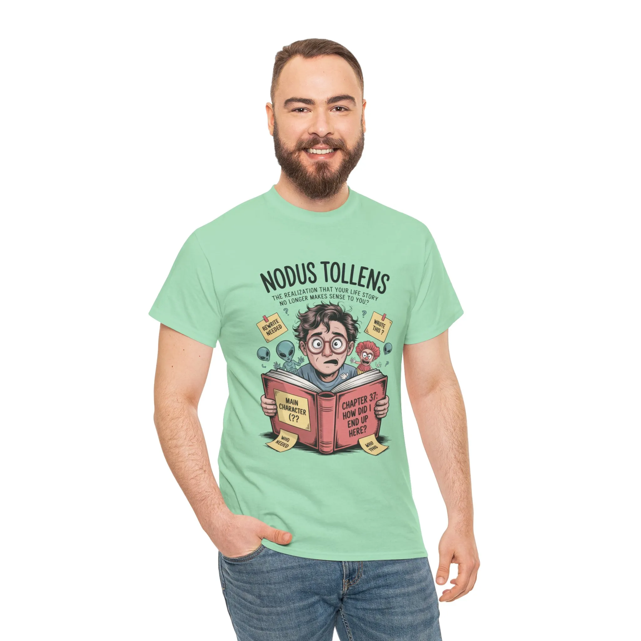 Nodus Tollens Men's T-Shirt, Men's Heavy Cotton Shirt, Latin Words, Moods & Modes, Self-Awareness, Quirky Humor Shirt - Image 28