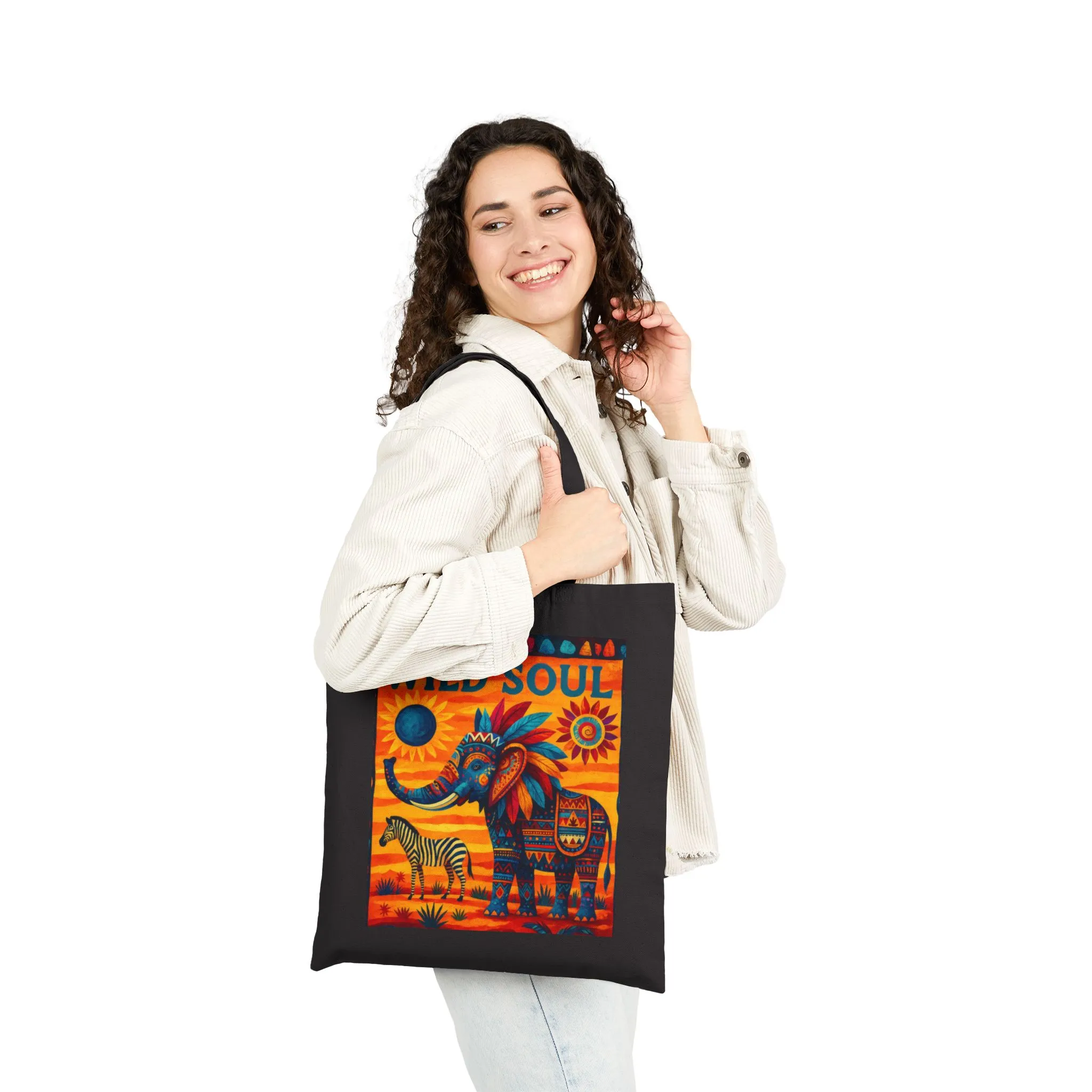 Wild Soul Elephant Tote Bag, Boho Canvas Bag, Eco-Friendly Reusable Shopping Tote, Perfect for Gifts & Everyday Use - Image 8