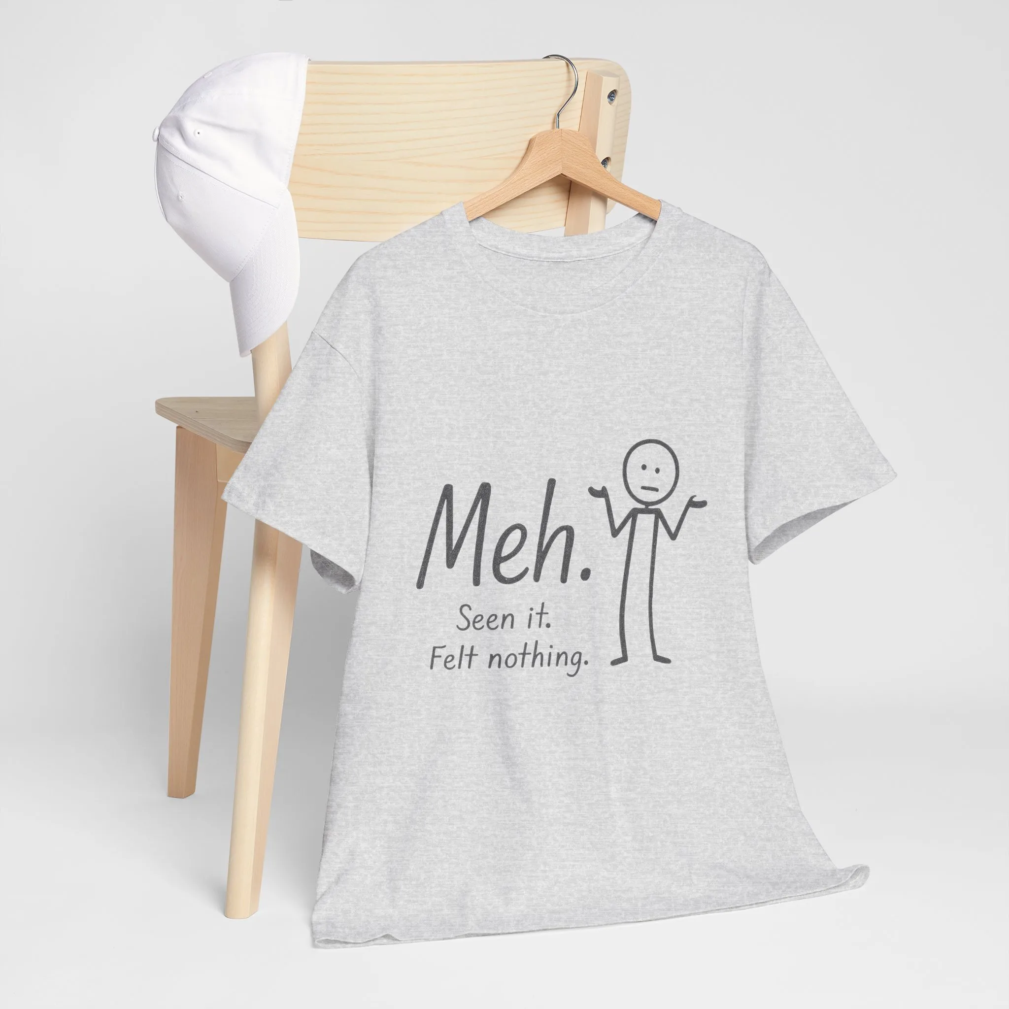 Funny Women's Heavy Cotton Tee, 'Meh' Graphic Shirt, Perfect Gift for Sarcastic Friends, Casual Wear, Birthdays, Everyday Humor, Comfy Tee - Image 7