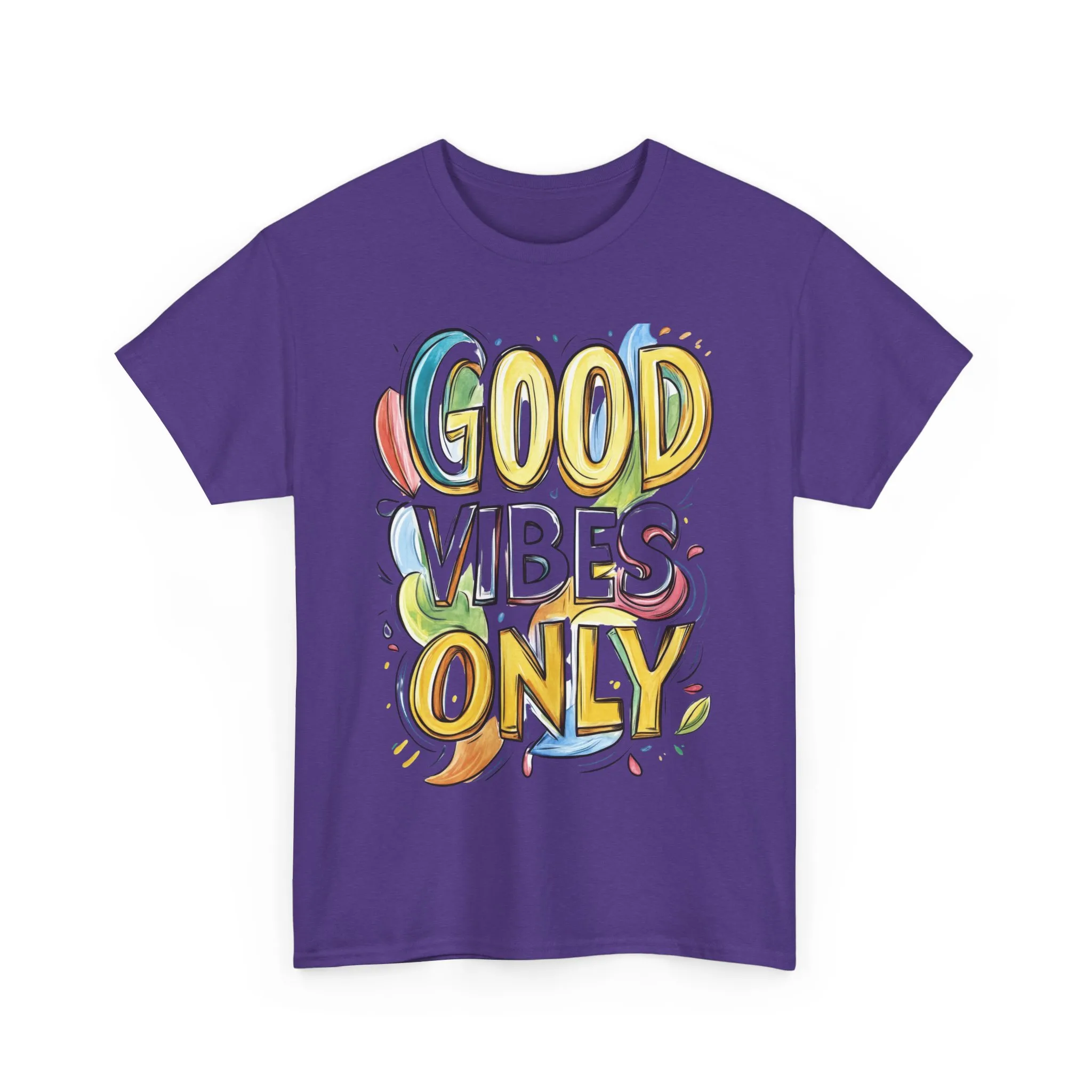 Good Vibes Only Women's Heavy Cotton Tee, Positive Energy Shirt, Graphic T-Shirt, Women's Casual Wear, Gift for Friends, Summer Outfit - Image 21