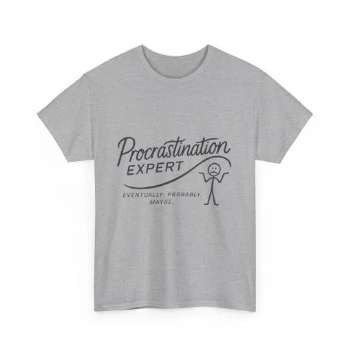 Procrastination Expert Men's Tee, Funny Shirt for Slackers, Gift for Students, Men's Comfortable Casual Wear, Laughs for Every Occasion - Image 8