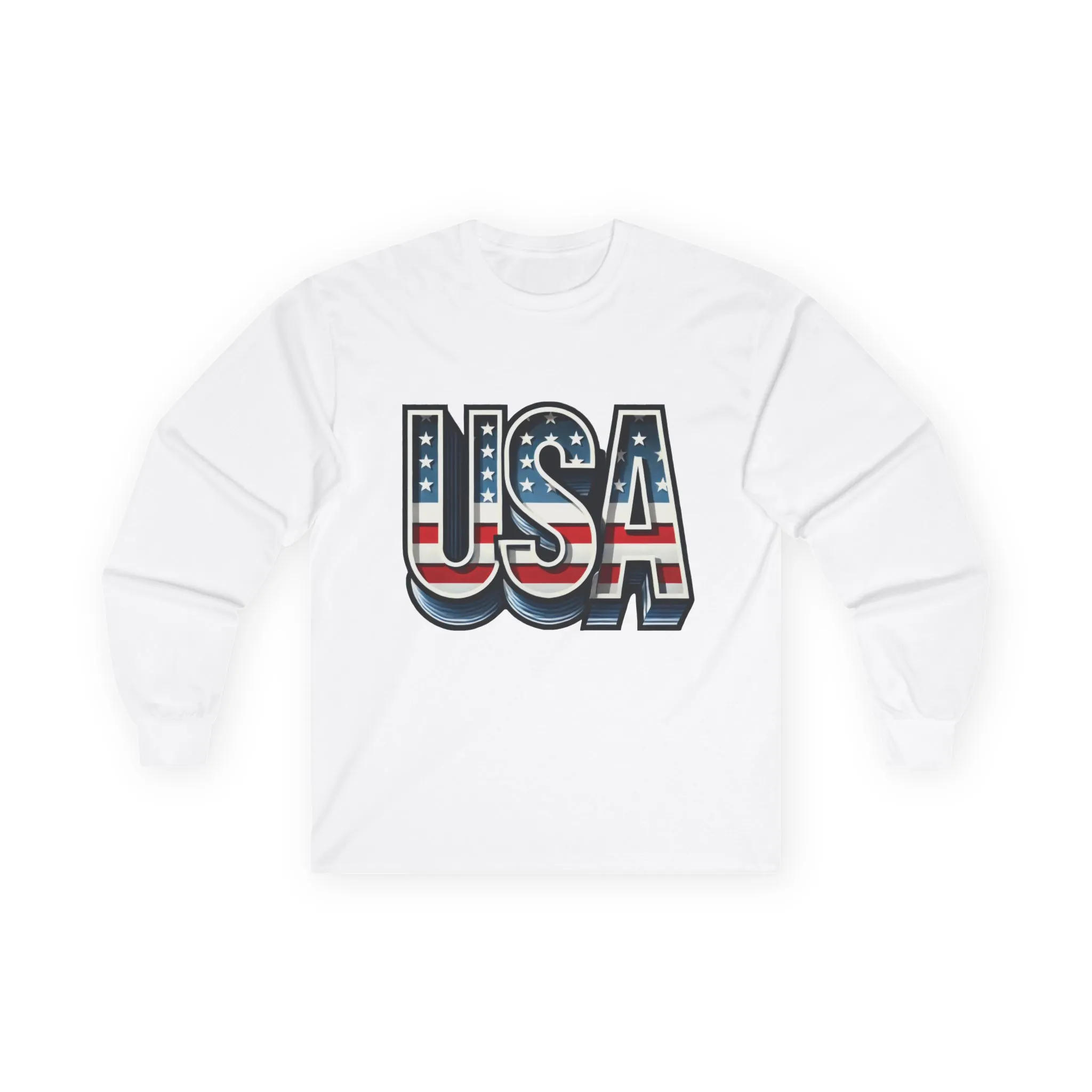 USA Graphic Long Sleeve Tee, Patriotic Shirt, Unisex Casual Wear, Independence Day Gift, Vintage Americana Apparel - Image 4