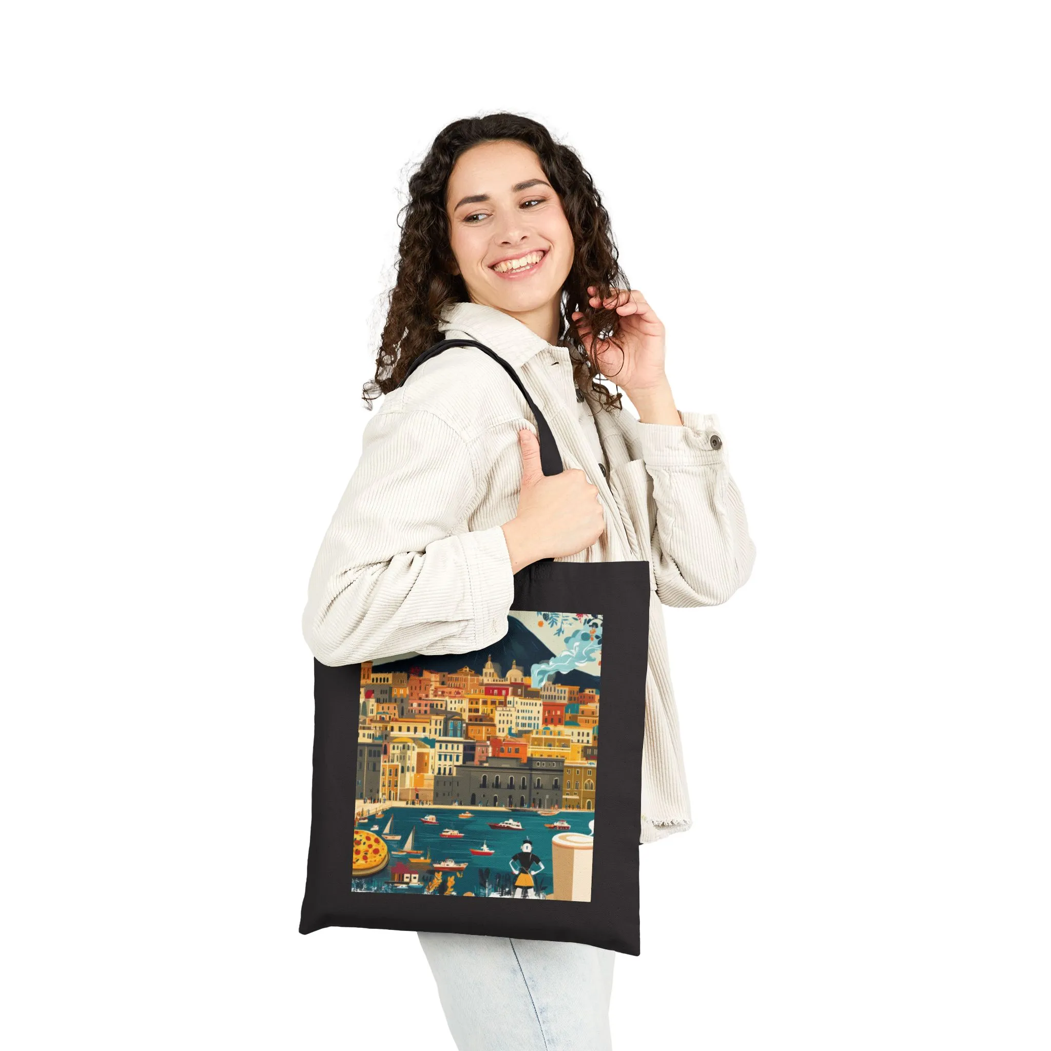 Vintage Italian Landscape Cotton Canvas Tote Bag, Eco-Friendly Bag, Beach Tote, Gift for Travelers, Summer Outing Bag, Shopping Bag - Image 8