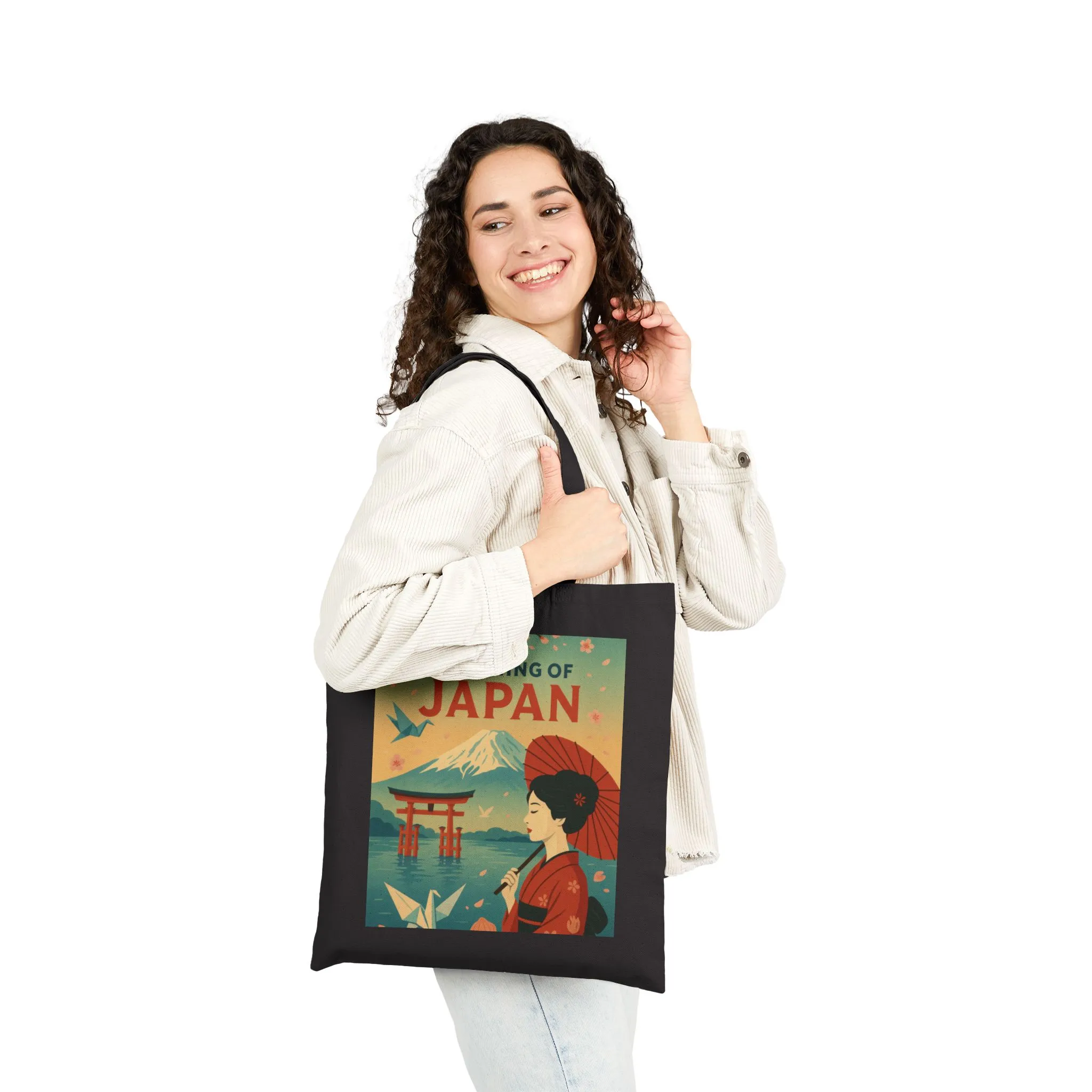 Dreaming of Japan Canvas Tote Bag, Eco-friendly Bag, Travel Tote, Gift for Travelers, Japanese Art Bag, Floral Design Bag - Image 8