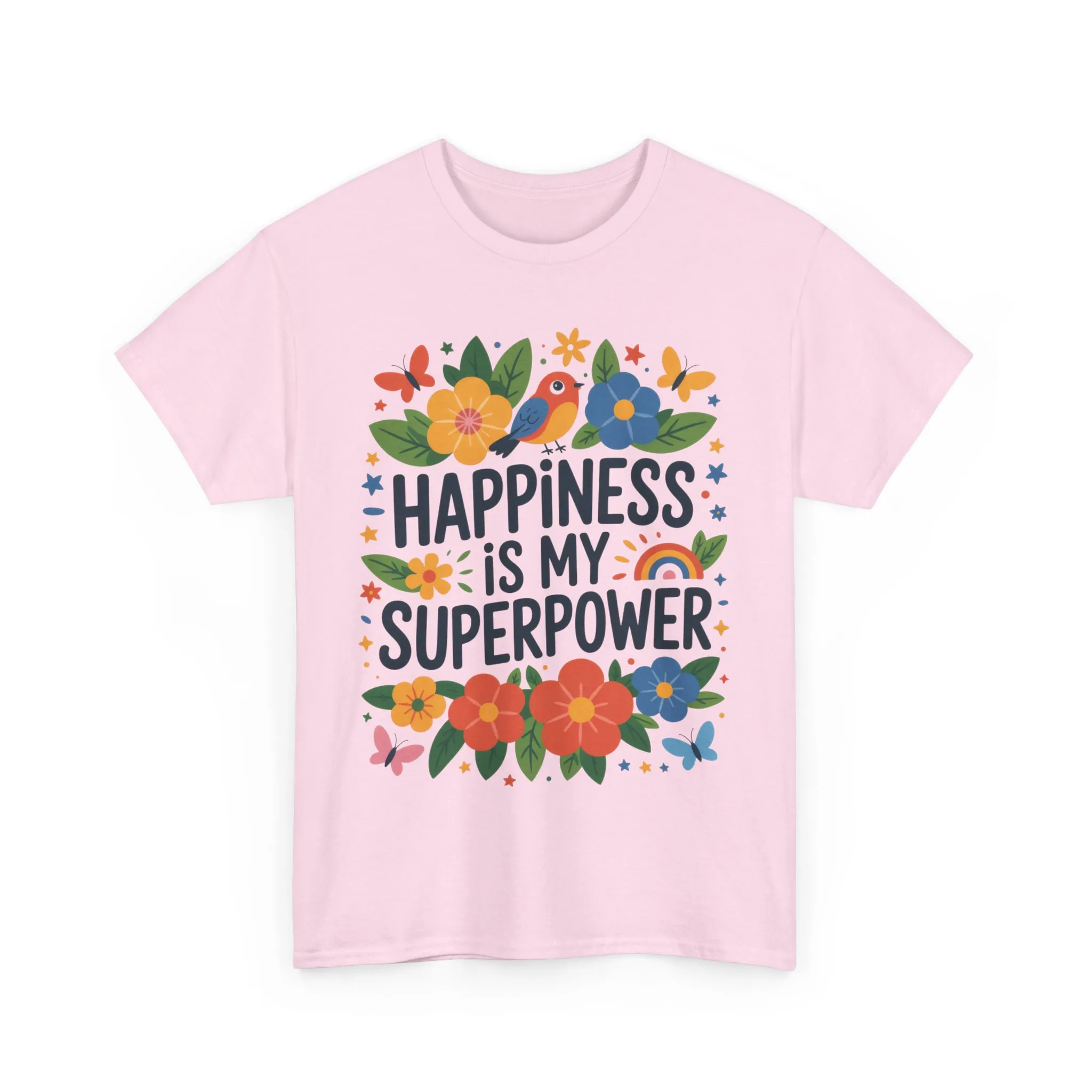Happiness is My Superpower Tee - Colorful Floral Design, Mother's Day, Self-Expression, Positive Vibes Shirt, Joyful Statement Tee - Image 30