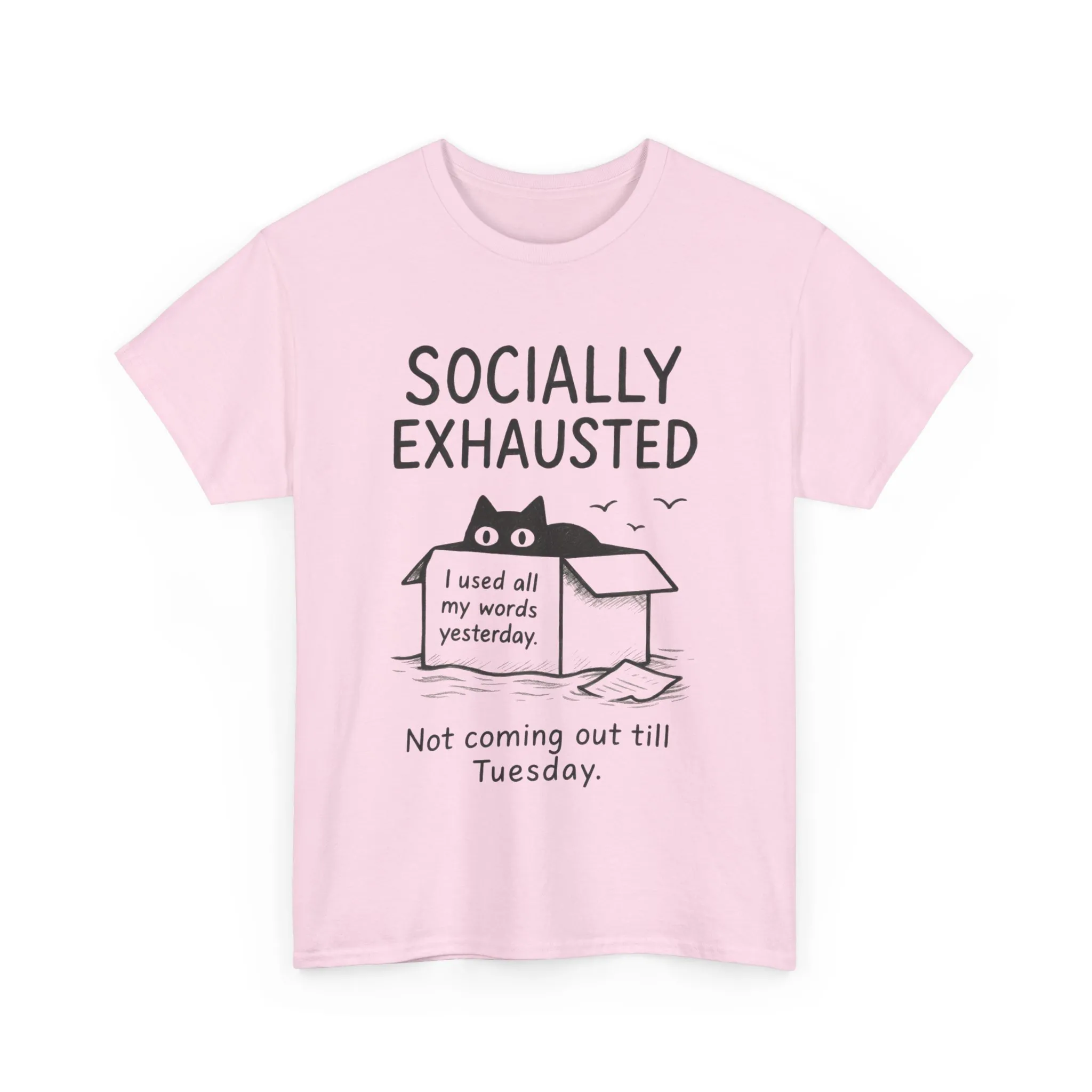 Socially Exhausted Tee, Perfect for Introverts, Gift for Shy Friends, Anxiety Relief Shirt, Funny Quote T-Shirt, Casual Wear, Unisex T-Shirt - Image 26