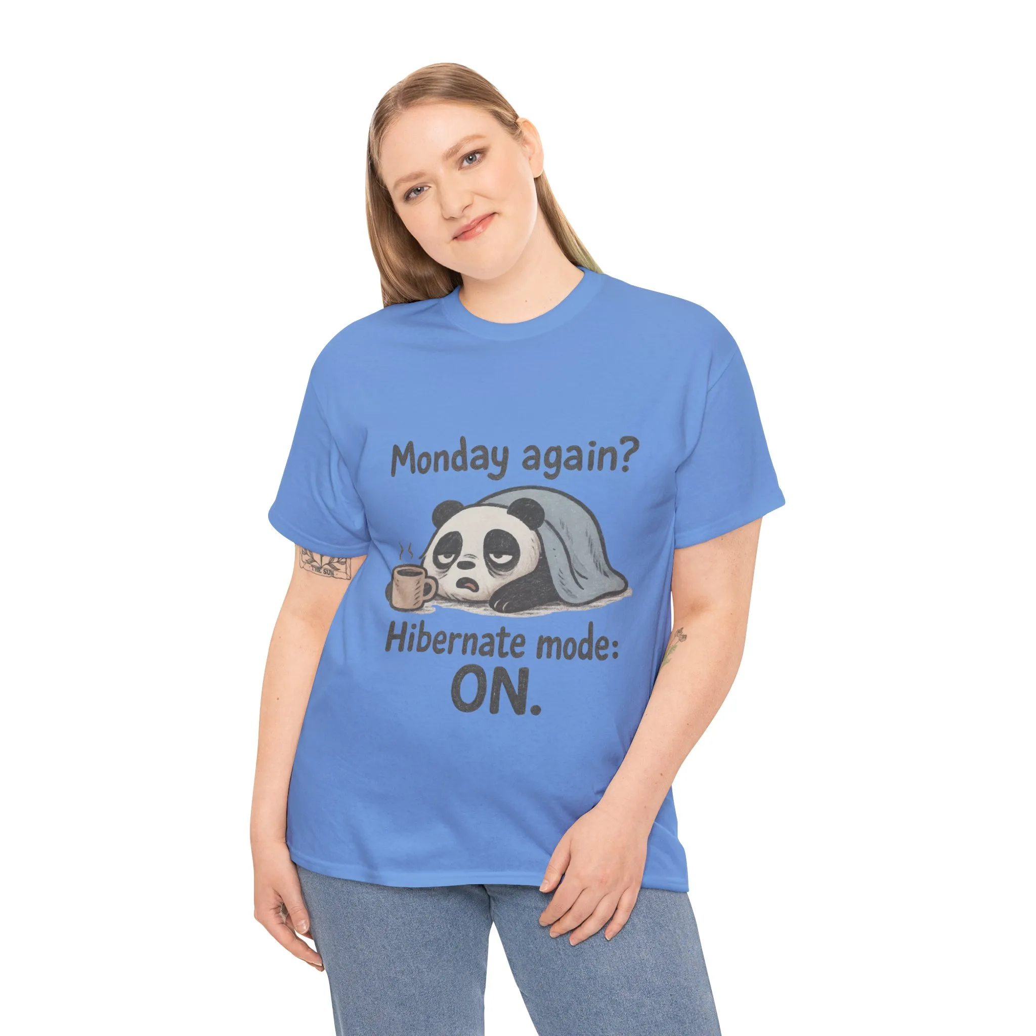 Funny Panda Hibernate Tee, Cute Animal Shirt, Unisex Cotton Tee, Gift for Lazy Days, Monday Motivation T-shirt - Image 16