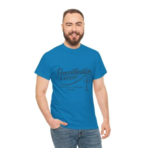 Procrastination Expert Men's Tee, Funny Shirt for Slackers, Gift for Students, Men's Comfortable Casual Wear, Laughs for Every Occasion - Image 20