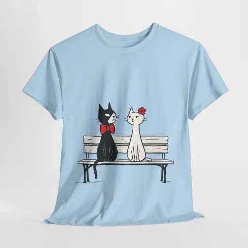 Cute Cat Lovers Tee, Unisex Heavy Cotton Tee for Pet Owners, Funny Cat Shirt, Gift for Cat Lovers, Casual T-Shirt, Animal Art Tee - Image 14