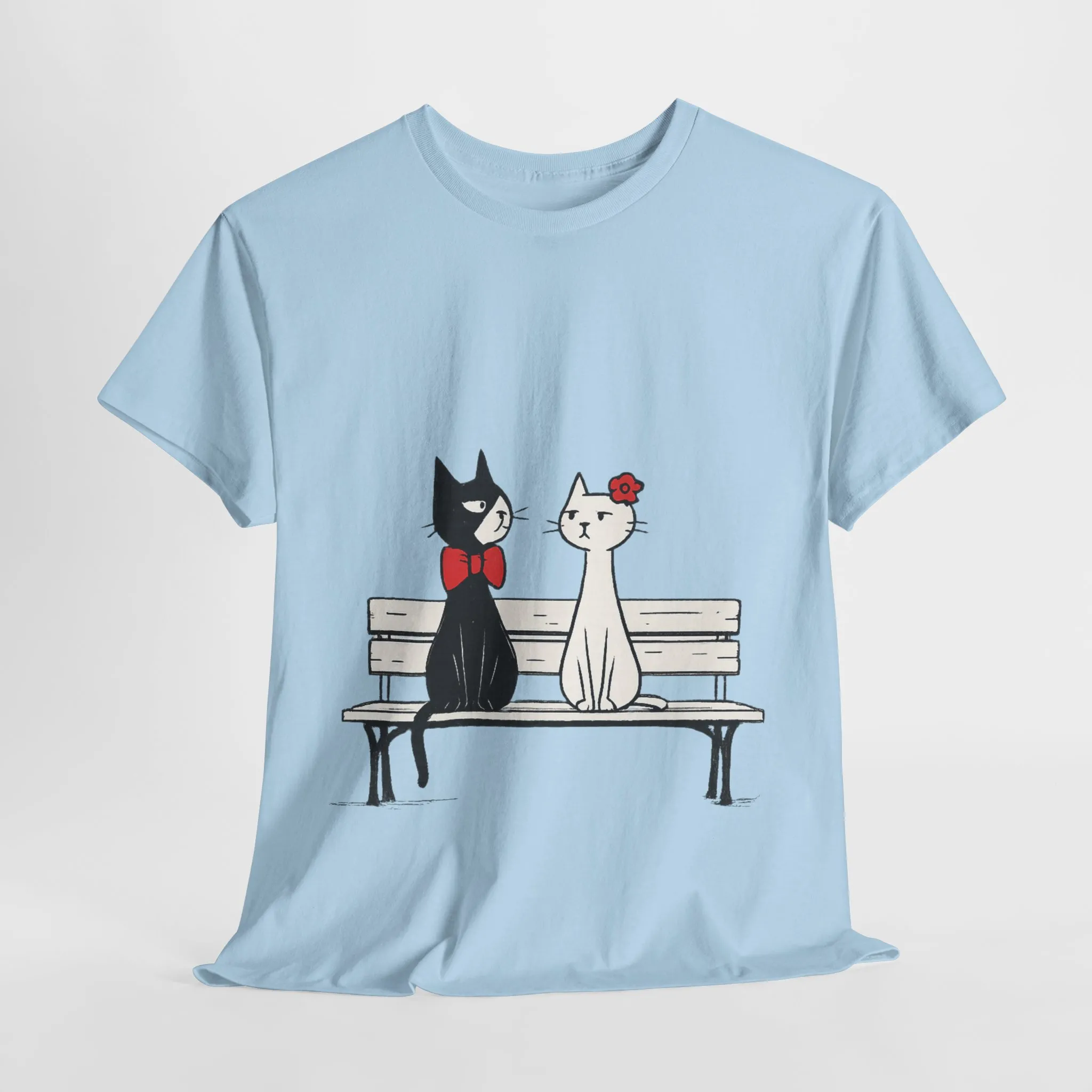 Cute Cat Lovers Tee, Unisex Heavy Cotton Tee for Pet Owners, Funny Cat Shirt, Gift for Cat Lovers, Casual T-Shirt, Animal Art Tee - Image 14