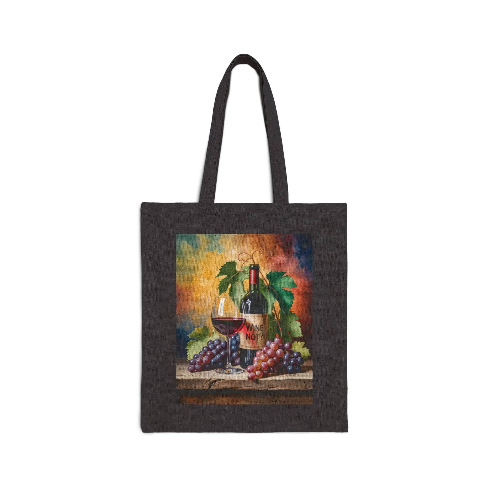 Wine Not Canvas Tote Bag, Eco-Friendly Grocery Bag, Wine Lover Gift, Reusable Shopping Tote, Vintage Art Design, Perfect for Every Occasion - Image 2