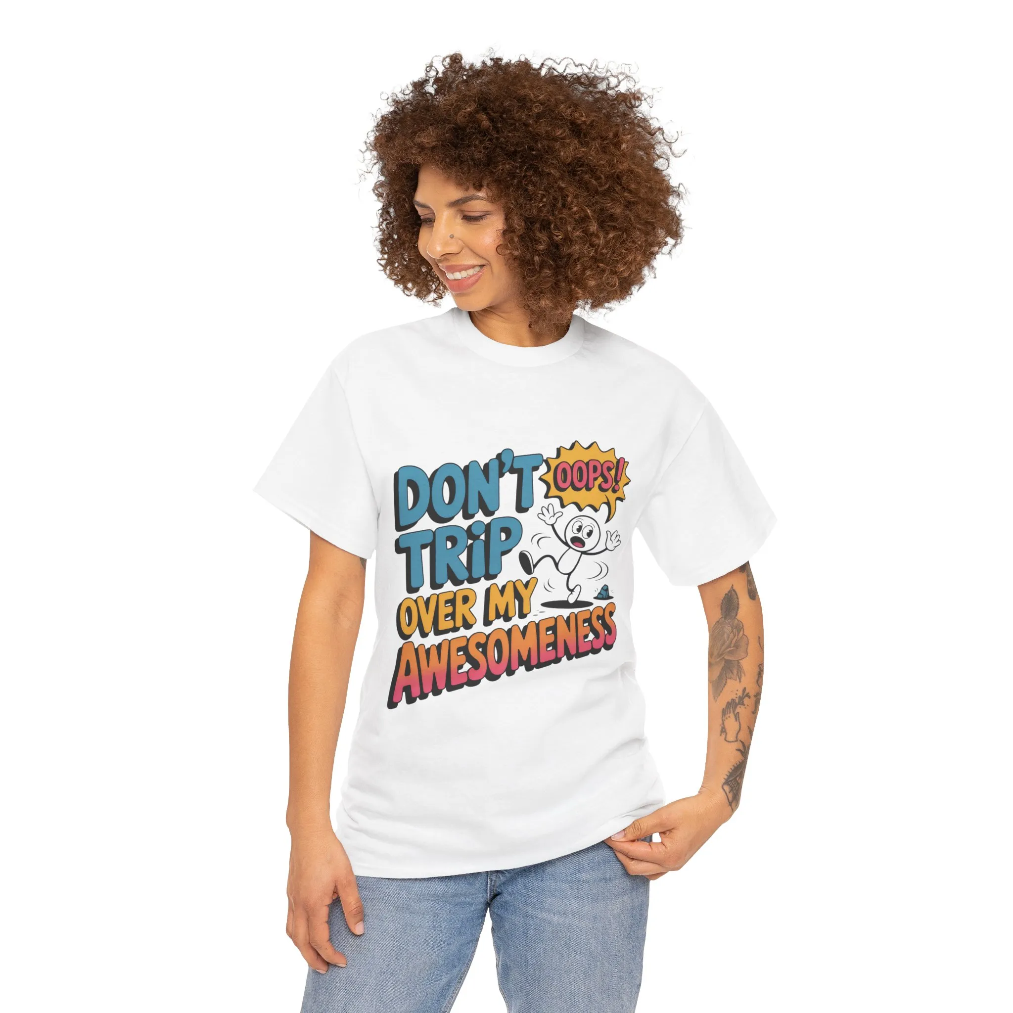 Funny Graphic Tee, Don't Trip Over My Awesomeness Shirt, Women's Cotton T-Shirt for Casual Wear, Gift for Friends, Birthday Gift, Humor Tee - Image 32