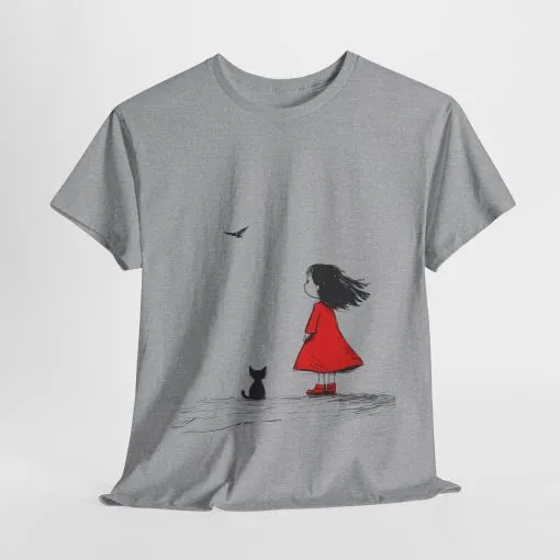 Cat Lover Tee, Cute Graphic T-Shirt, Cat & Girl Design, Gift for Cat Owners, Casual Stylish Unisex Cotton Shirt, Women's Cotton T-Shirt - Image 10