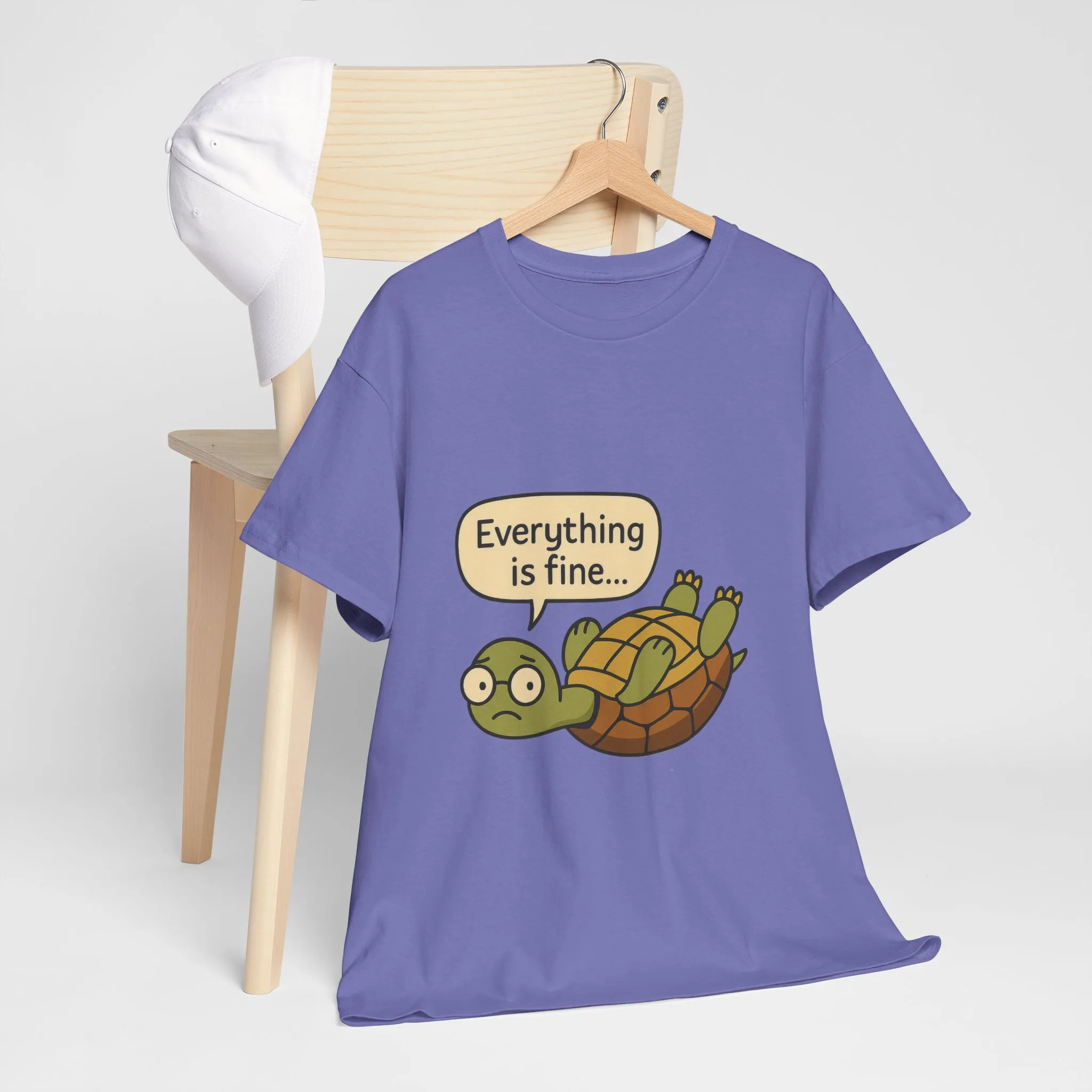 Everything is Fine Turtle Tee, Funny Unisex Cotton Tee, Cute Animal Shirt, Gift for Nature Lovers, Great for Humor, Positive message t-shirt - Image 33