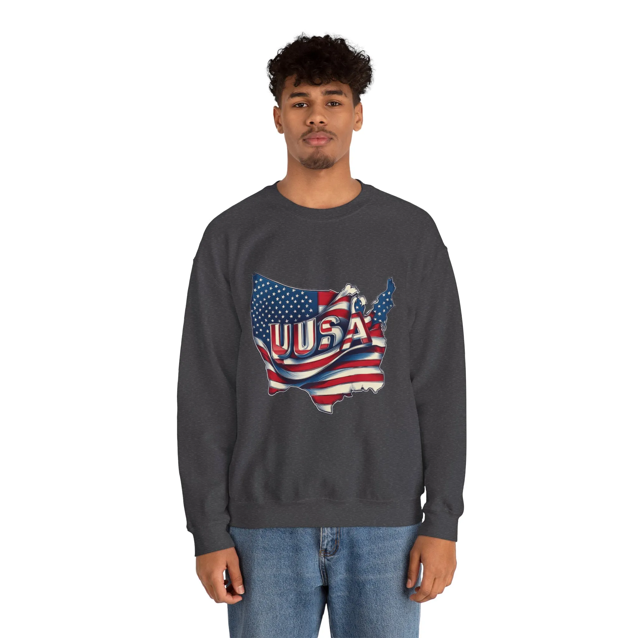 Patriotic USA Crewneck Sweatshirt, Unisex Sweatshirt, American Flag Apparel, Casual Comfort, Great for Independence Day and Holidays - Image 16