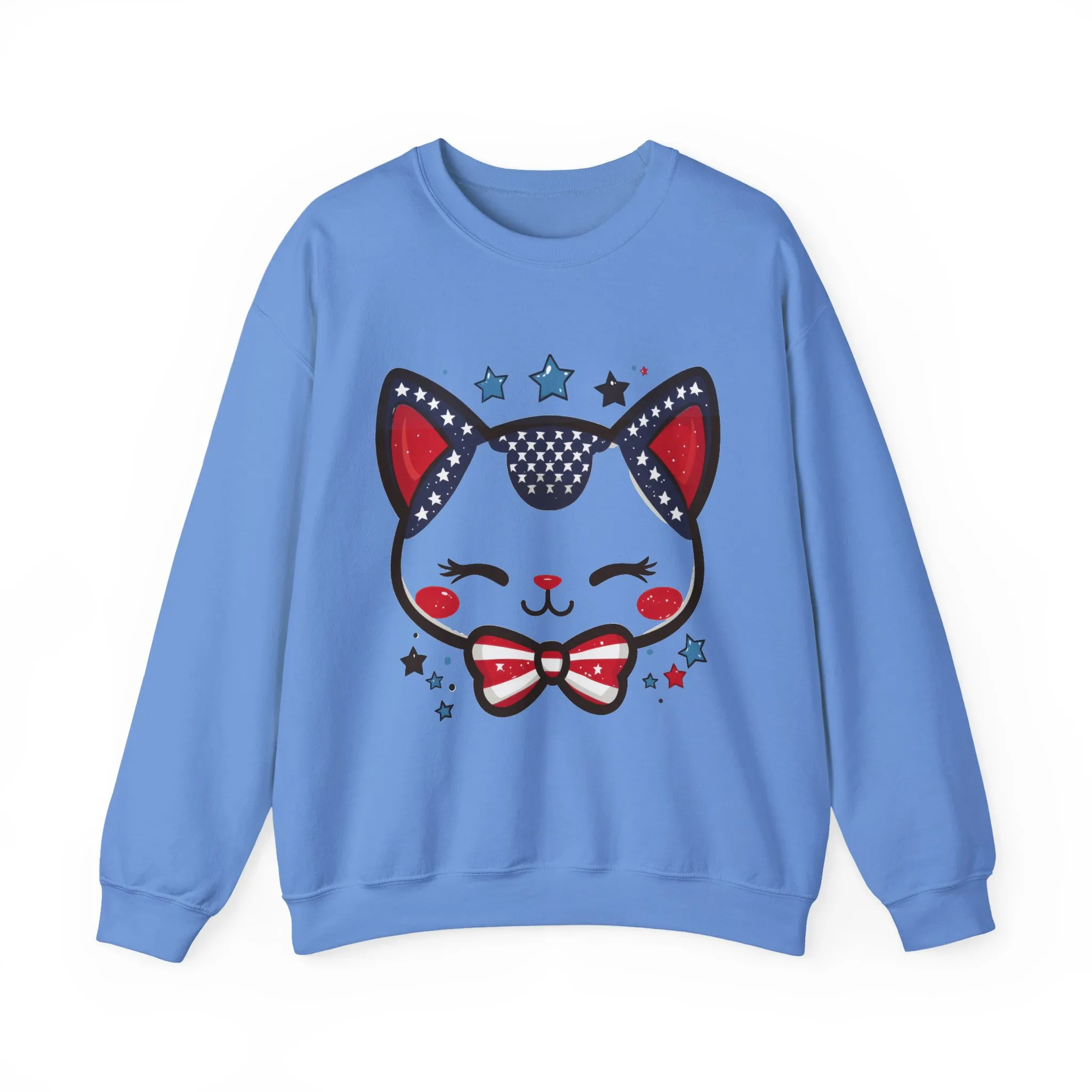 Cute Patriotic Cat Graphic Sweatshirt, Cozy Womens Crewneck, Cat Lover Gift, Fourth of July, Perfect for Holidays and Celebrations - Image 13
