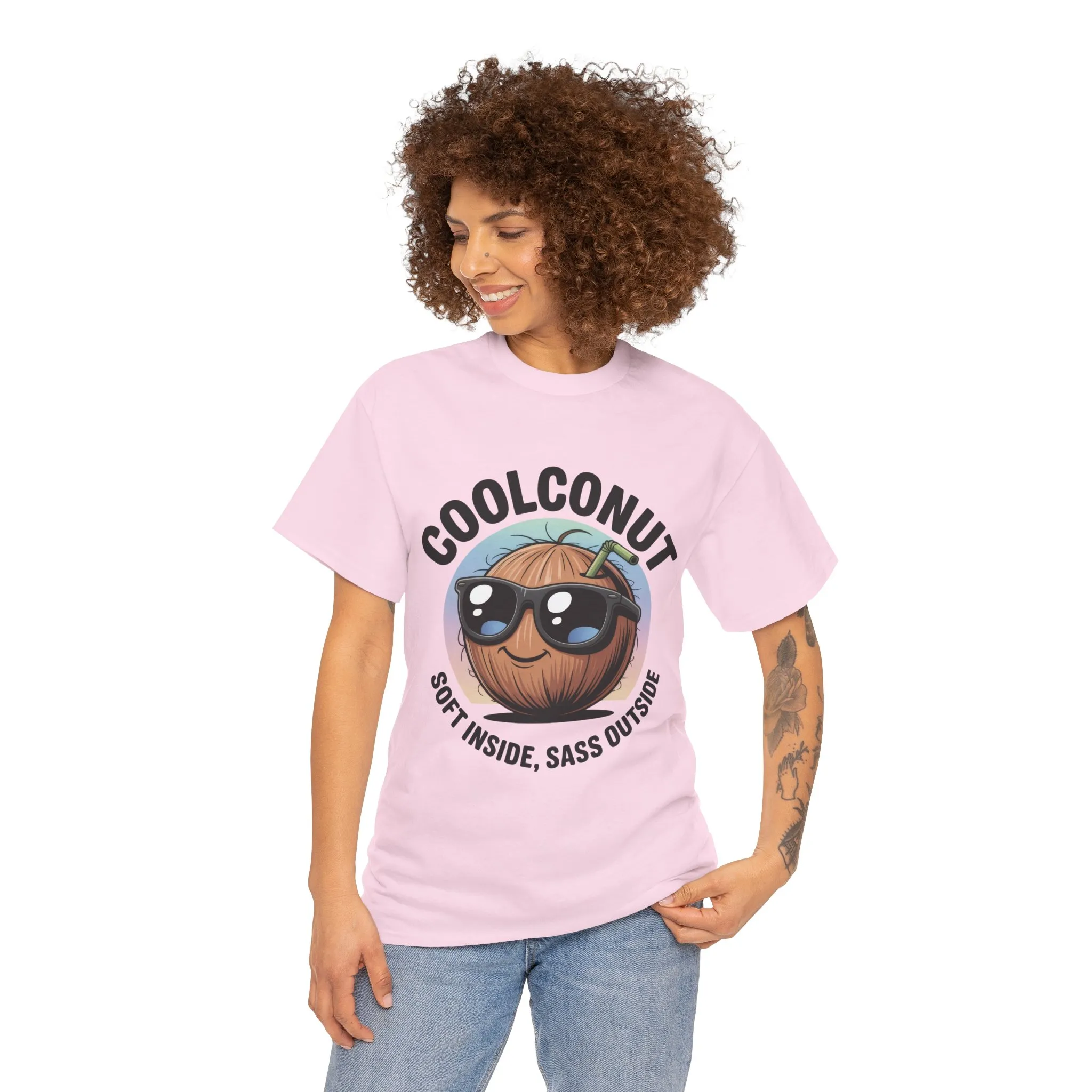 Coolconut Women's Heavy Cotton Tee, Fun Casual Shirt, Gift for Coconut Lovers, Summer Vibes Tee, Soft Inside Sass Outside Shirt - Image 19