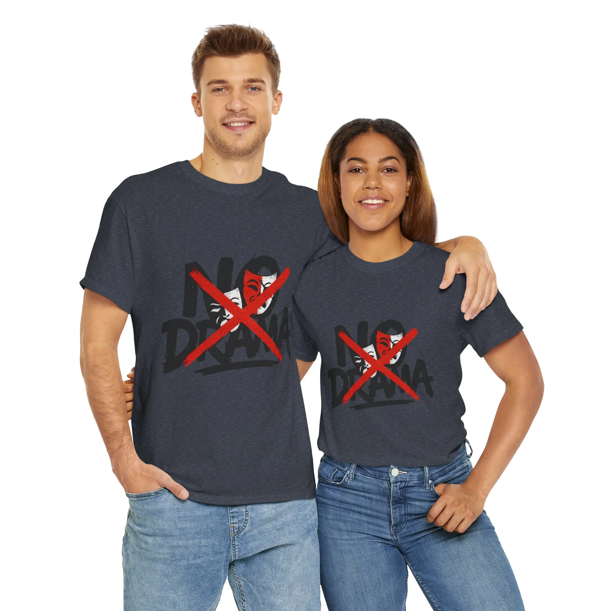 No Drama Unisex Heavy Cotton Tee, Casual Shirt, Gift for Friends, Relaxed Fit, Comfort Wear, Everyday Style - Image 14