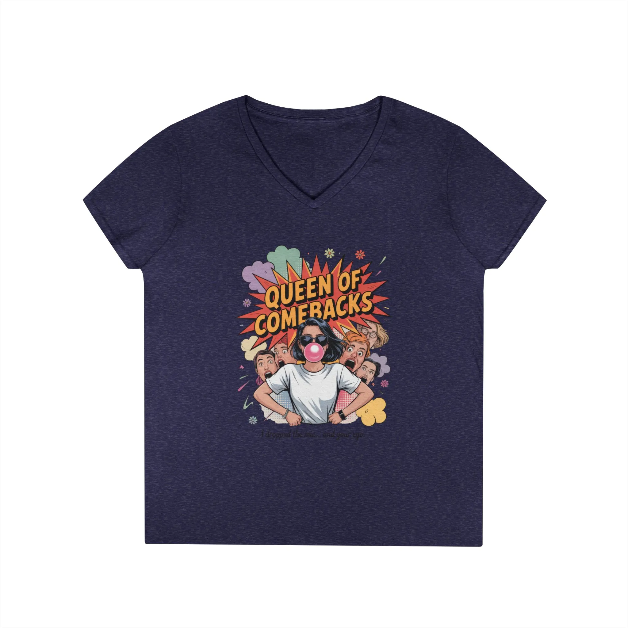 Queen of Comebacks V-Neck T-Shirt, Funny Graphic Tee, Gift for Friends, Humor Apparel, Casual Wear, Comedic Shirt - Image 13