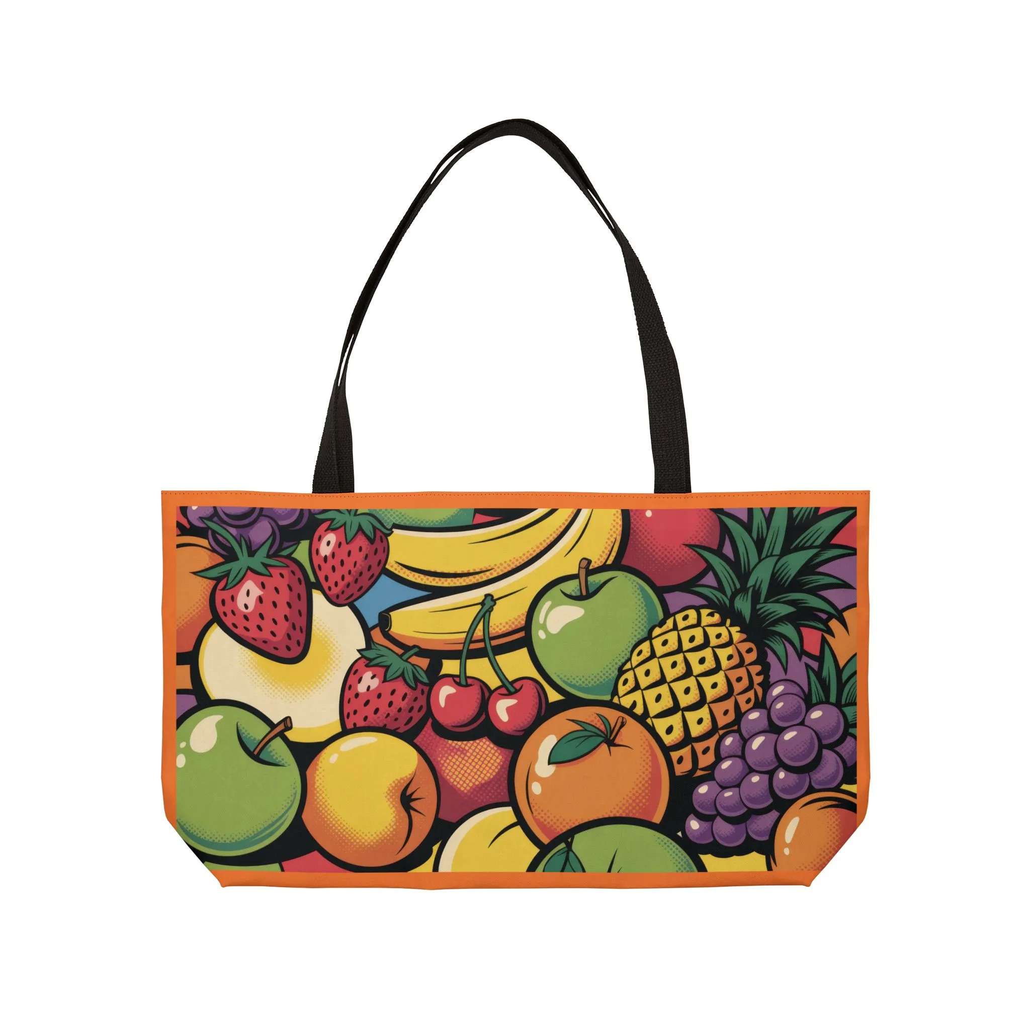 Vibrant Fruit Print Weekender Tote Bag for Beach Days, Travel Accessory, Summer Bag, Music Festival Tote, Everyday Use Bag - Image 6