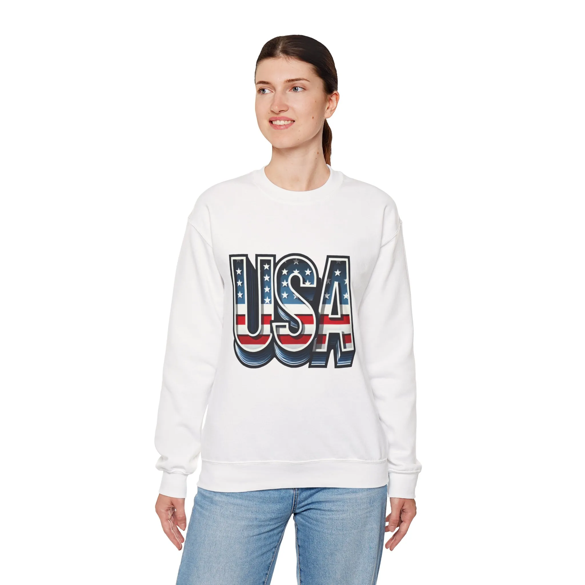 USA Patriotic Crewneck Sweatshirt for All Seasons, Cozy Sweatshirt for Independence Day, Casual Wear, Gift for Friends and Family - Image 5