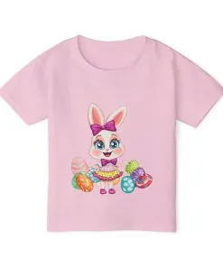 Easter Themed Heavy Cotton™ Toddler T-shirt, Rabbit and Egg Themed T-Shirt, Easter Bunny, Easter Gift for Kids