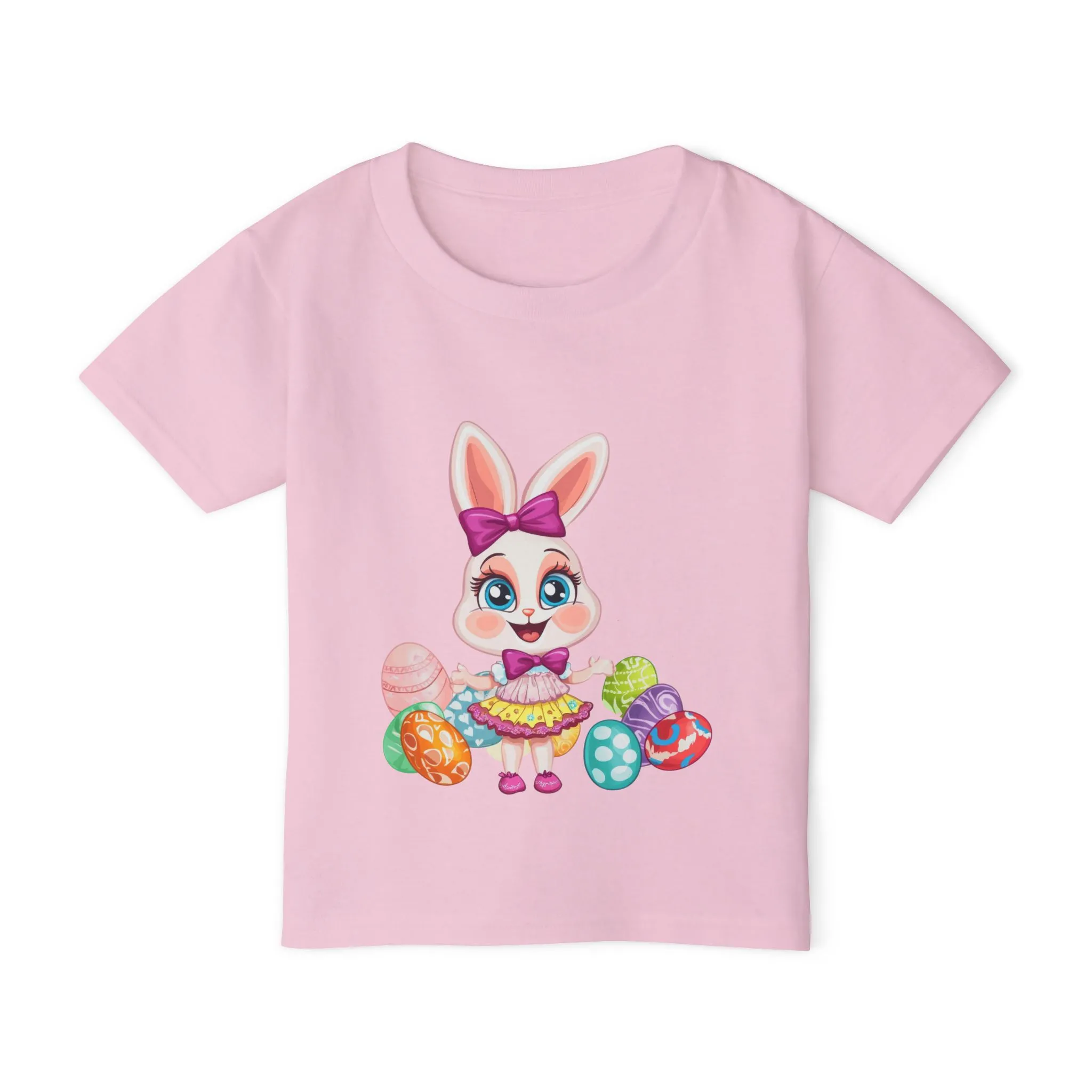 Easter Themed Heavy Cotton™ Toddler T-shirt, Rabbit and Egg Themed T-Shirt, Easter Bunny, Easter Gift for Kids