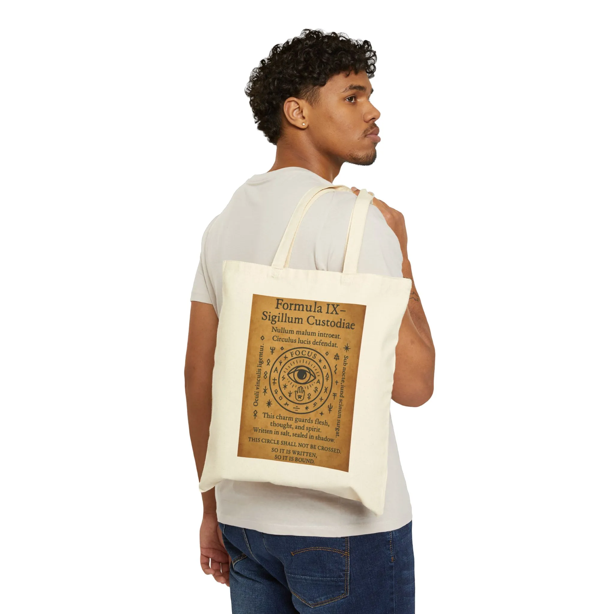 Sigil of Protection Tote Bag, All Seeing Eye Charm, Witchy Ward Symbol, Occult Defense Seal, Mystic Canvas Bag, Boho Style Tote, Witchy Gift - Image 11