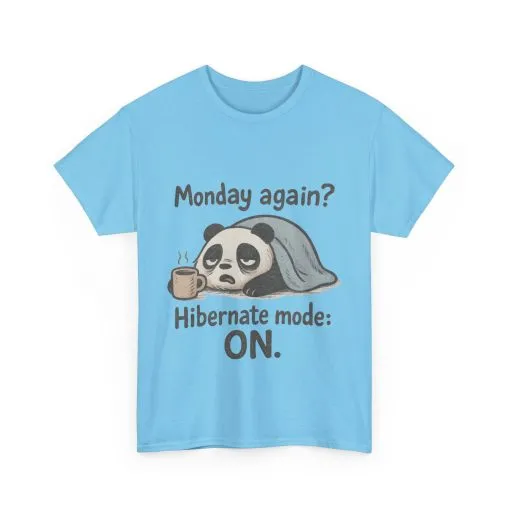 Funny Panda Hibernate Tee, Cute Animal Shirt, Unisex Cotton Tee, Gift for Lazy Days, Monday Motivation T-shirt - Image 15