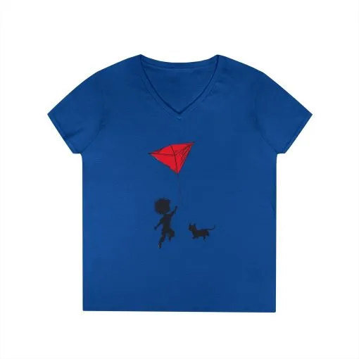 Cat Lover Girls' V-Neck T-Shirt, Gift for Birthday, Cat Lover T-Shirt, Cat Mom Gift, Gift for Kids and Animal Lovers - Image 12