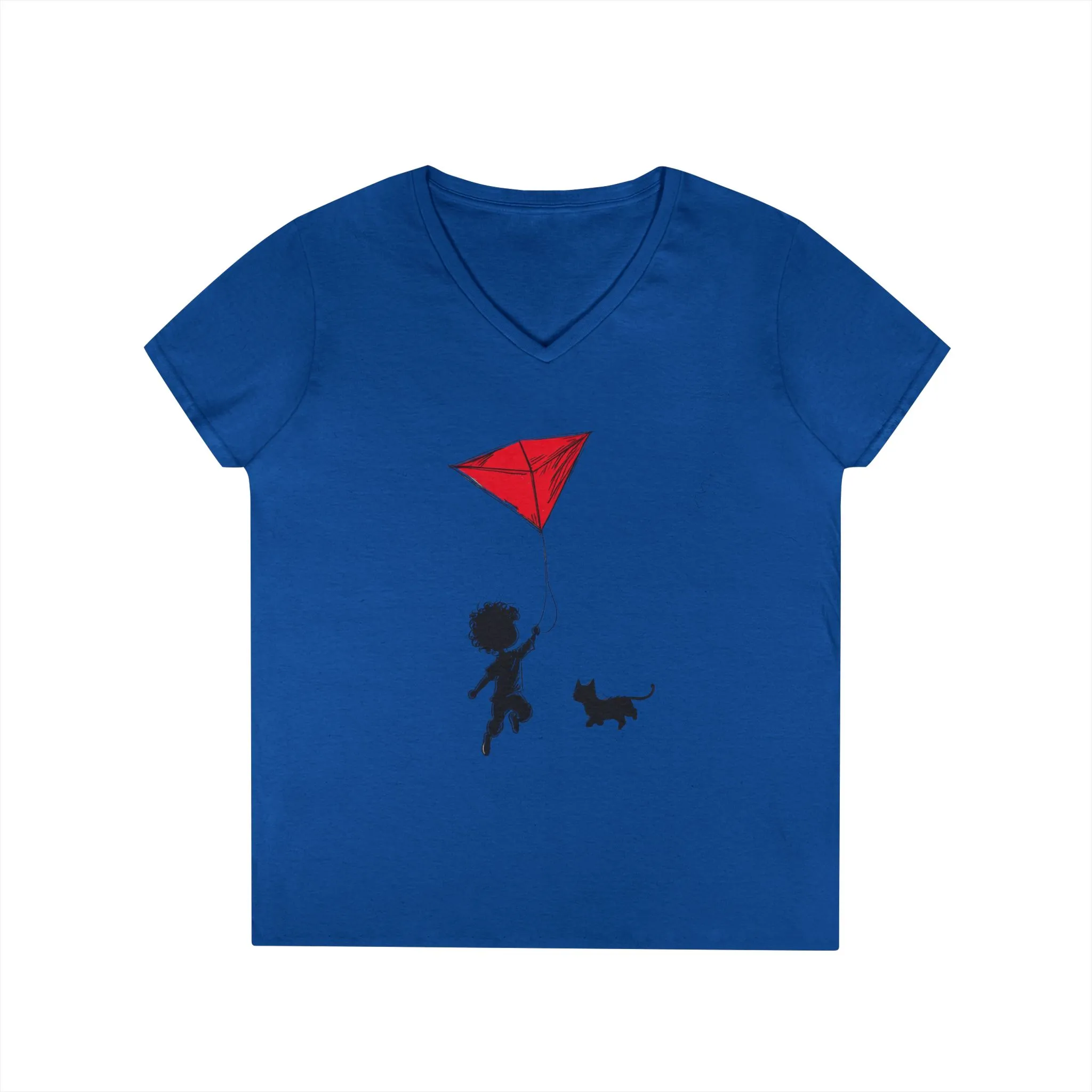 Cat Lover Girls' V-Neck T-Shirt, Gift for Birthday, Cat Lover T-Shirt, Cat Mom Gift, Gift for Kids and Animal Lovers - Image 12