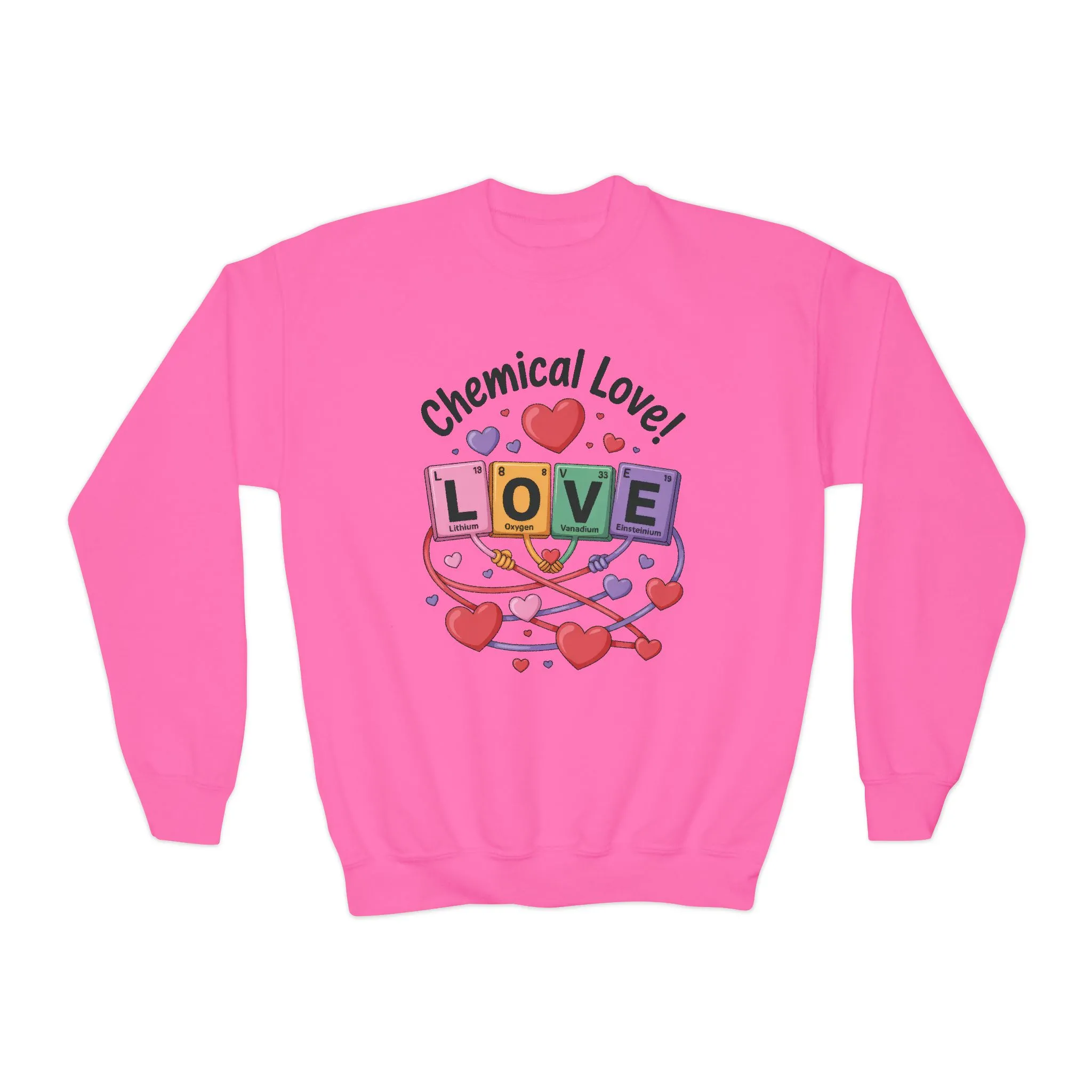 Chemical Love Youth Sweatshirt, Cute Crewneck, Trendy Teen Apparel, Cozy Casual Style, Valentine's Day Gift For Girl, Birthday - Image 9