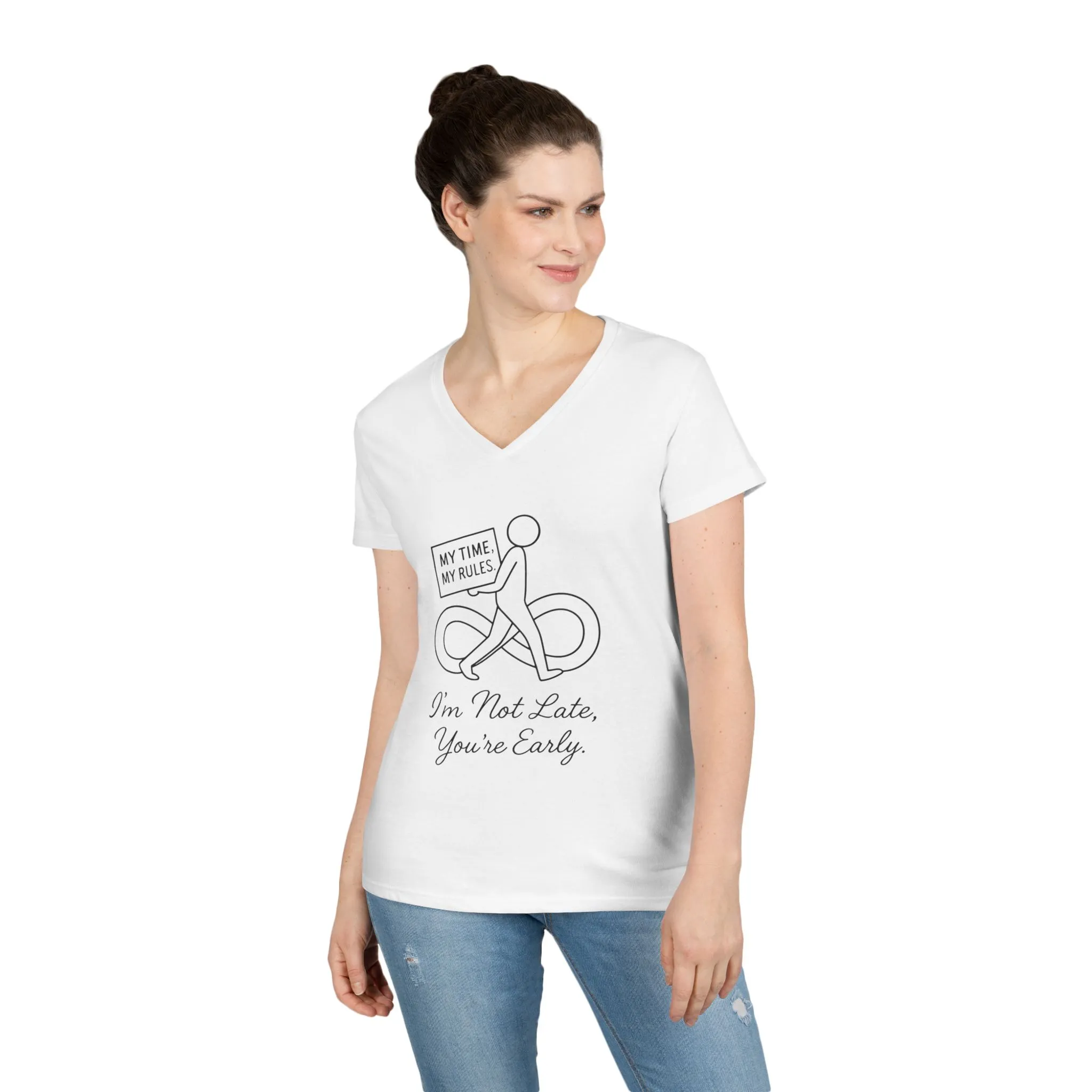 My Time My Rules Women's V-Neck T-Shirt, Funny T-Shirt, Casual Wear, women empowerment tee, confident woman shirt, self love t shirt - Image 4