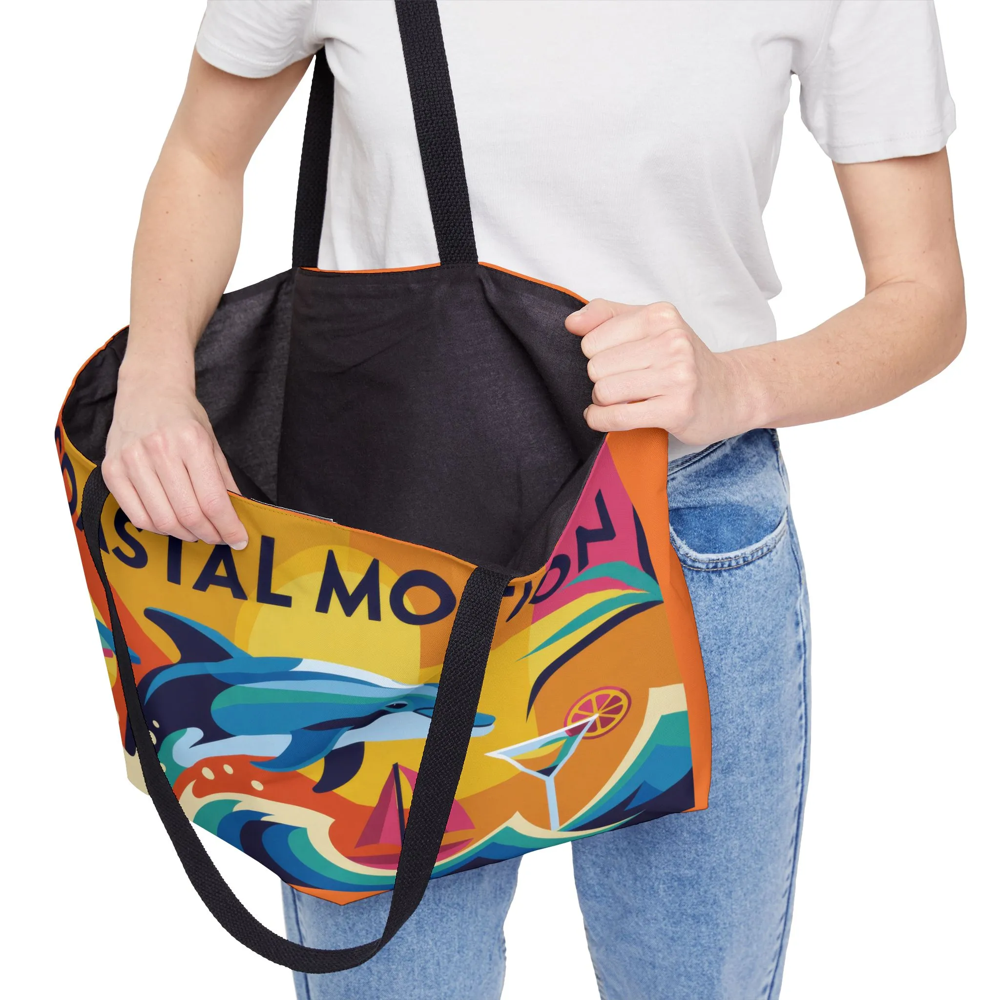 Beachy Coastal Motion Weekender Tote Bag, Travel Bag, Beach Bag, Summer Accessory, Vacation Tote, Gift for Ocean Lovers - Image 3