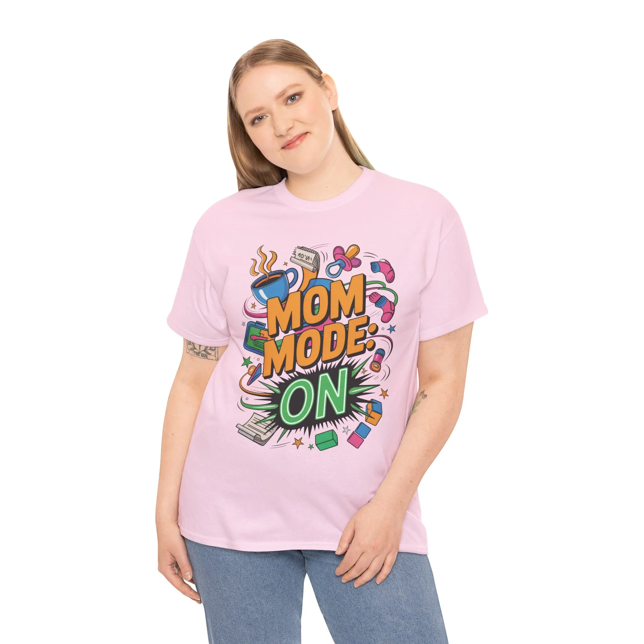 Mom Mode ON Cotton Tee, Funny Mom T-Shirt, Gift for Mothers, Parent Life Apparel, Mother's Day Humor T-Shirt, Cute Mama Life Graphic Tee - Image 20
