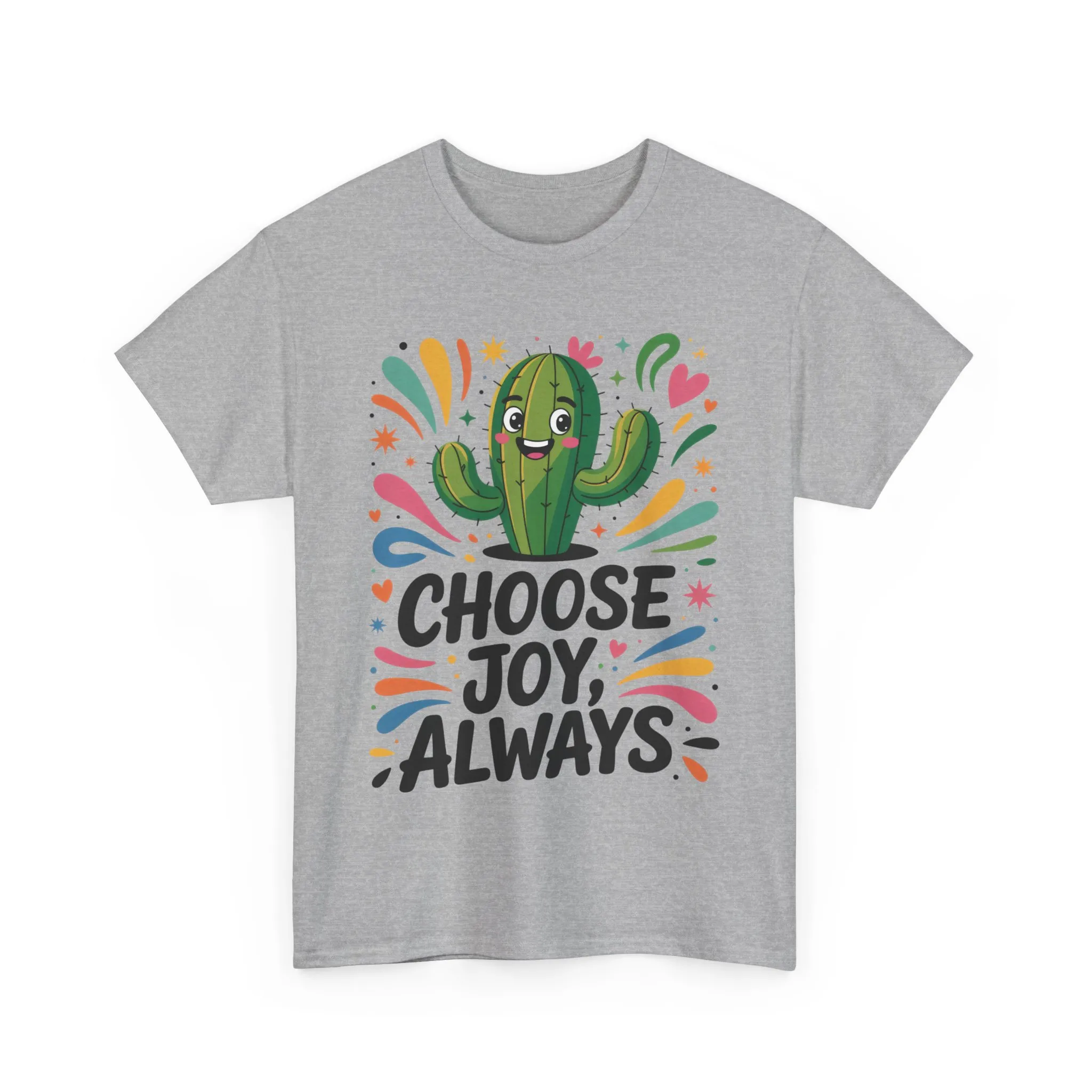 Choose Joy Always Cactus Women's Tee, Women's Casual T-Shirt, Happy Vibes Apparel, Positive Quote Shirt, Joyful Statement Tee - Image 9