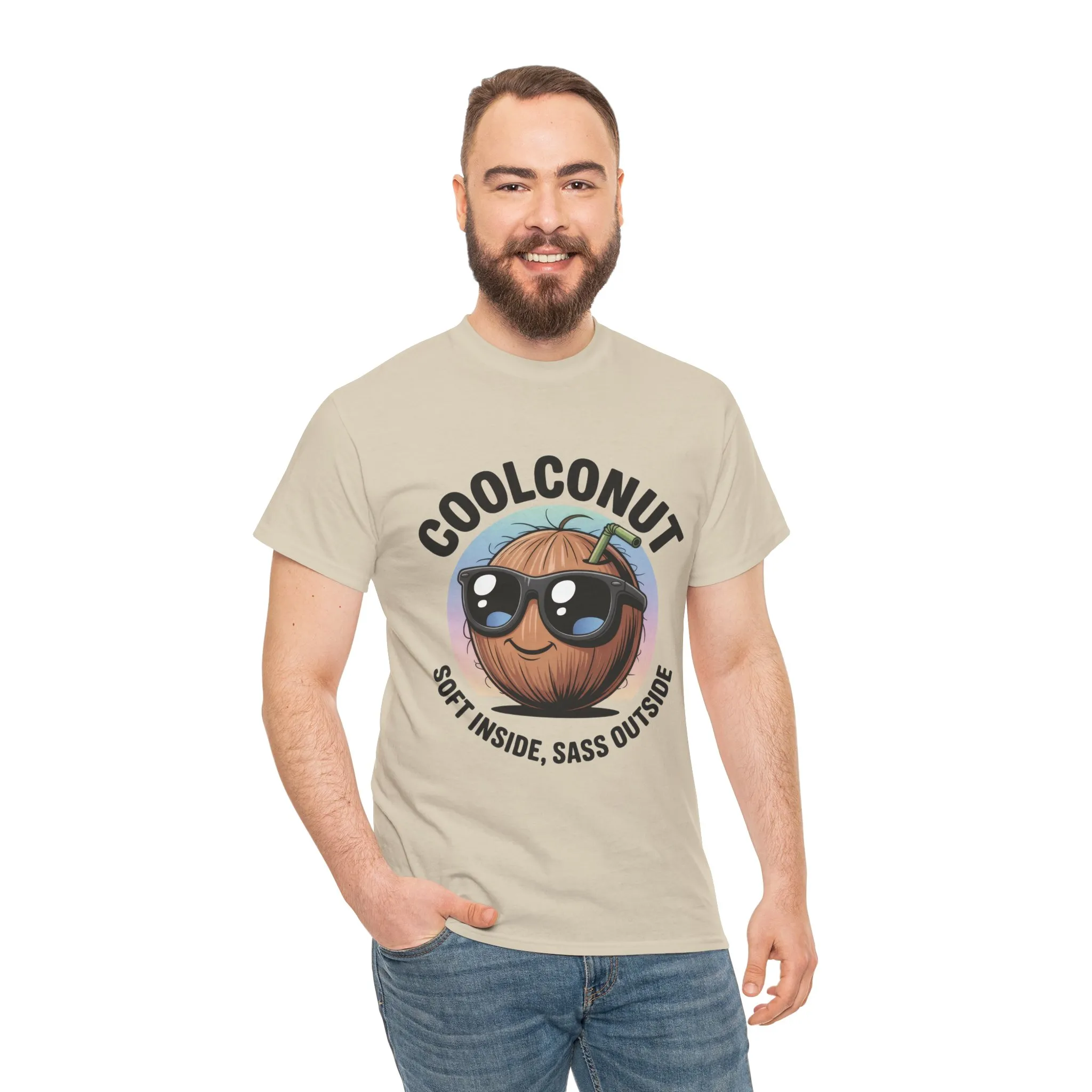 Coolconut Graphic Men's Tee, Soft Inside Sass Outside, Men's T-Shirt for Beach Lovers, Men's Fun Gift, Summer Vibes, Humor Apparel - Image 4