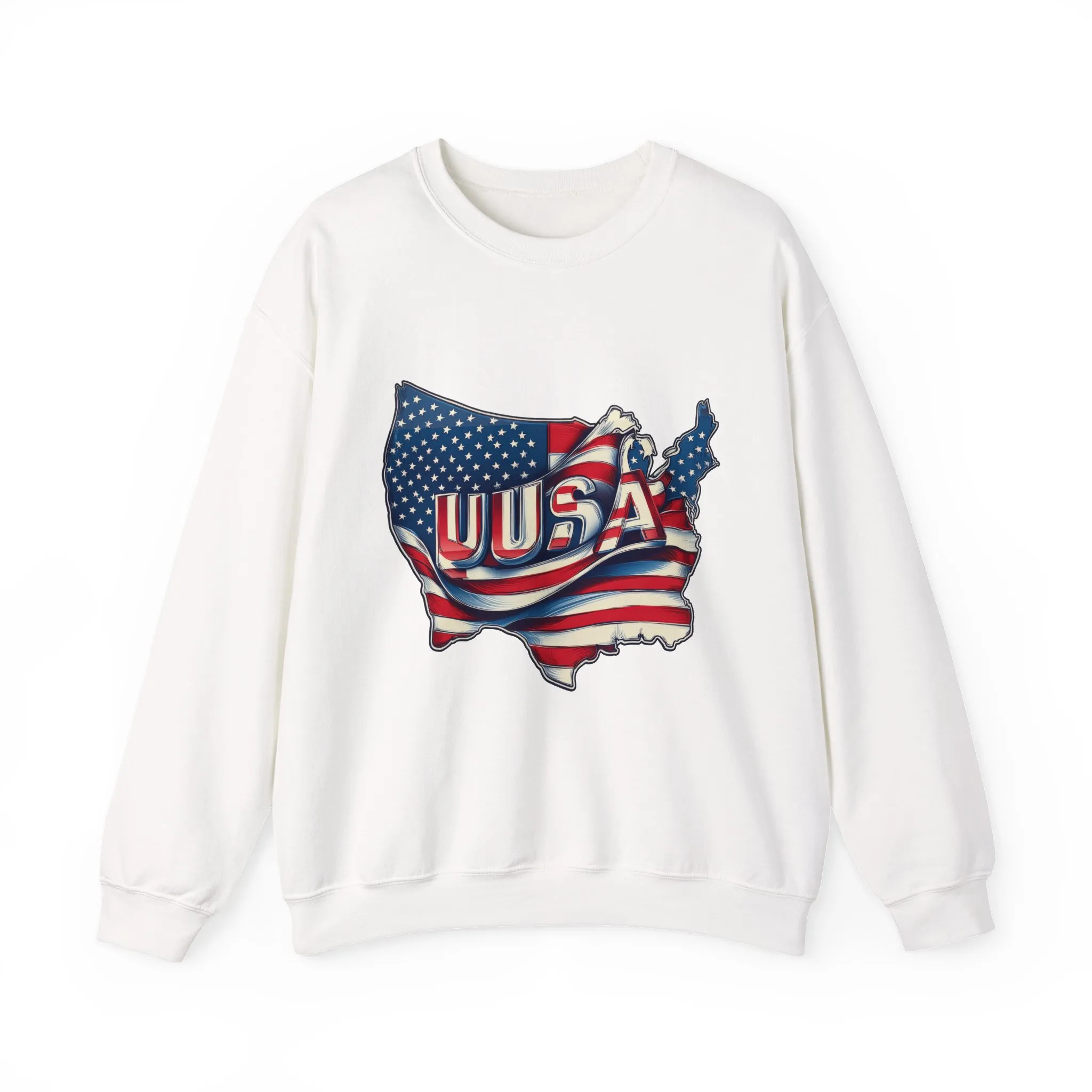 Patriotic USA Crewneck Sweatshirt, Unisex Sweatshirt, American Flag Apparel, Casual Comfort, Great for Independence Day and Holidays - Image 5