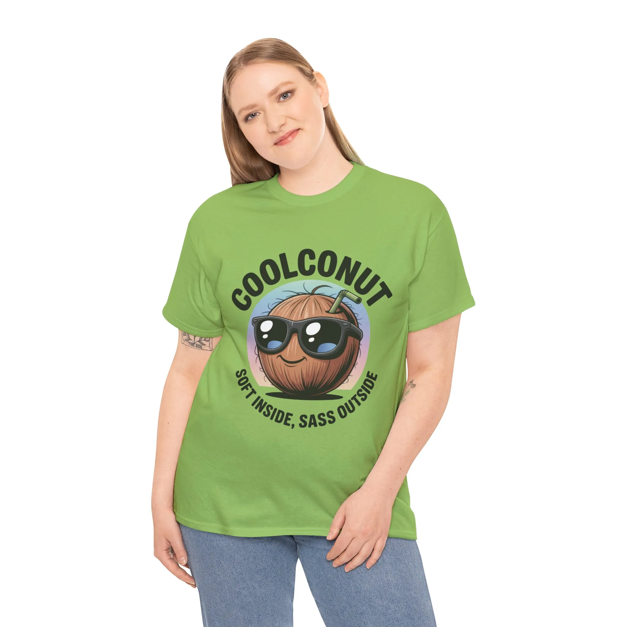 Coolconut Women's Heavy Cotton Tee, Fun Casual Shirt, Gift for Coconut Lovers, Summer Vibes Tee, Soft Inside Sass Outside Shirt - Image 32