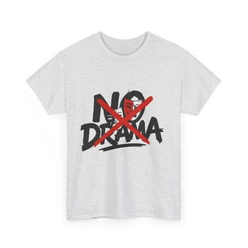 No Drama Unisex Heavy Cotton Tee, Casual Shirt, Gift for Friends, Relaxed Fit, Comfort Wear, Everyday Style - Image 28
