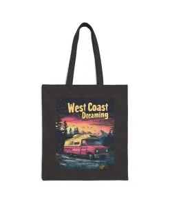 West Coast Dreaming Tote Bag, Eco-Friendly Cotton Bag, Beach Bag, Travel Tote, Gift for Adventure Lovers