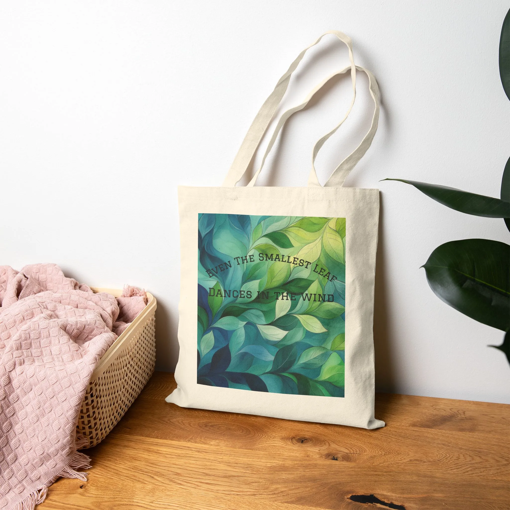 Nature-Inspired Canvas Tote Bag with Inspirational Quote, Eco-Friendly Shopping Bag, Greenery Art Tote, Gift for Nature Lovers, [...] - Image 4