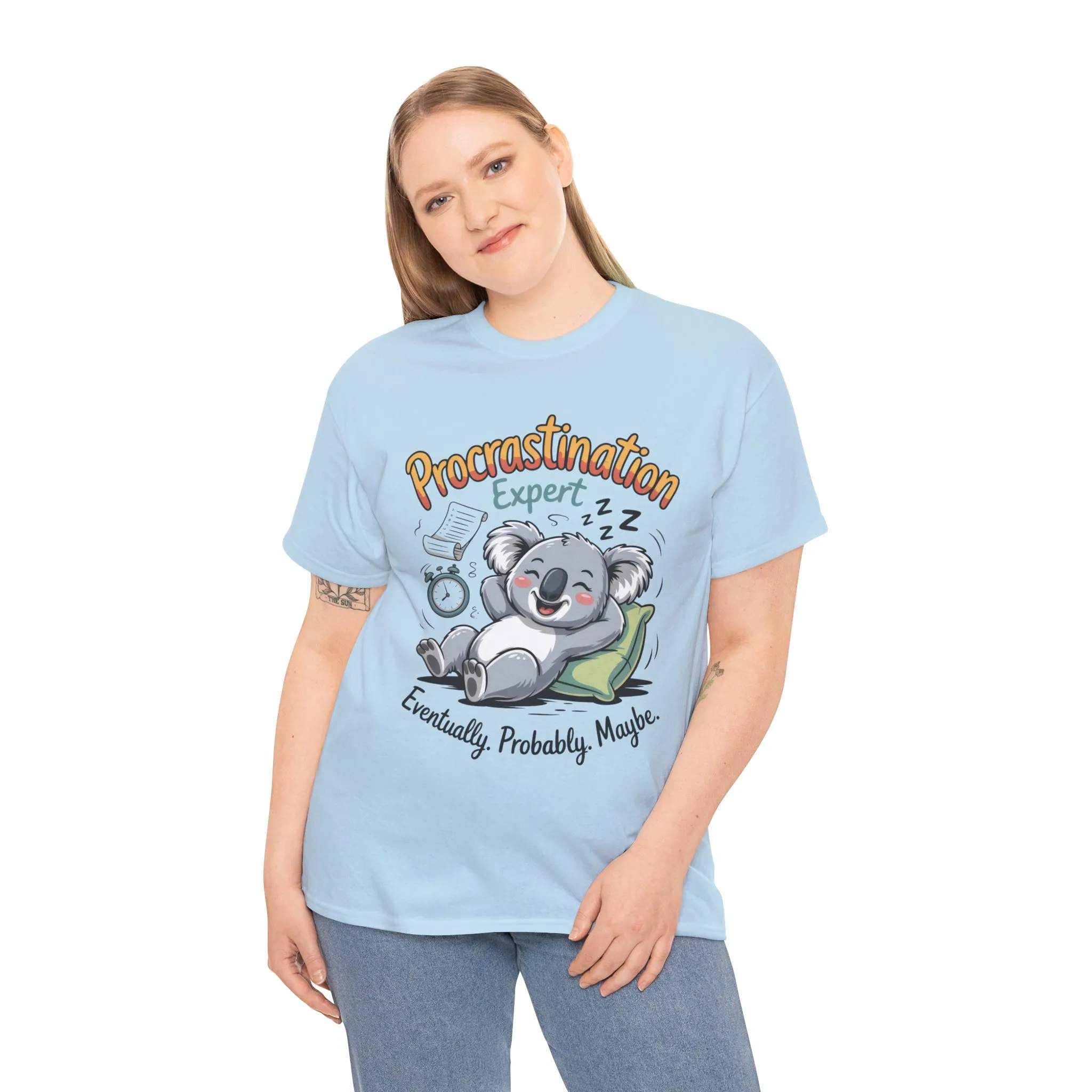 Procrastination Expert Cotton Tee, Funny T-Shirt, Cute Koala Design, Gift for Students, Relaxed Fit Shirt, Gift for Animal Lovers - Image 20