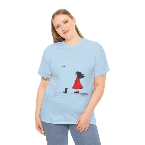 Cat Lover Tee, Cute Graphic T-Shirt, Cat & Girl Design, Gift for Cat Owners, Casual Stylish Unisex Cotton Shirt, Women's Cotton T-Shirt - Image 18
