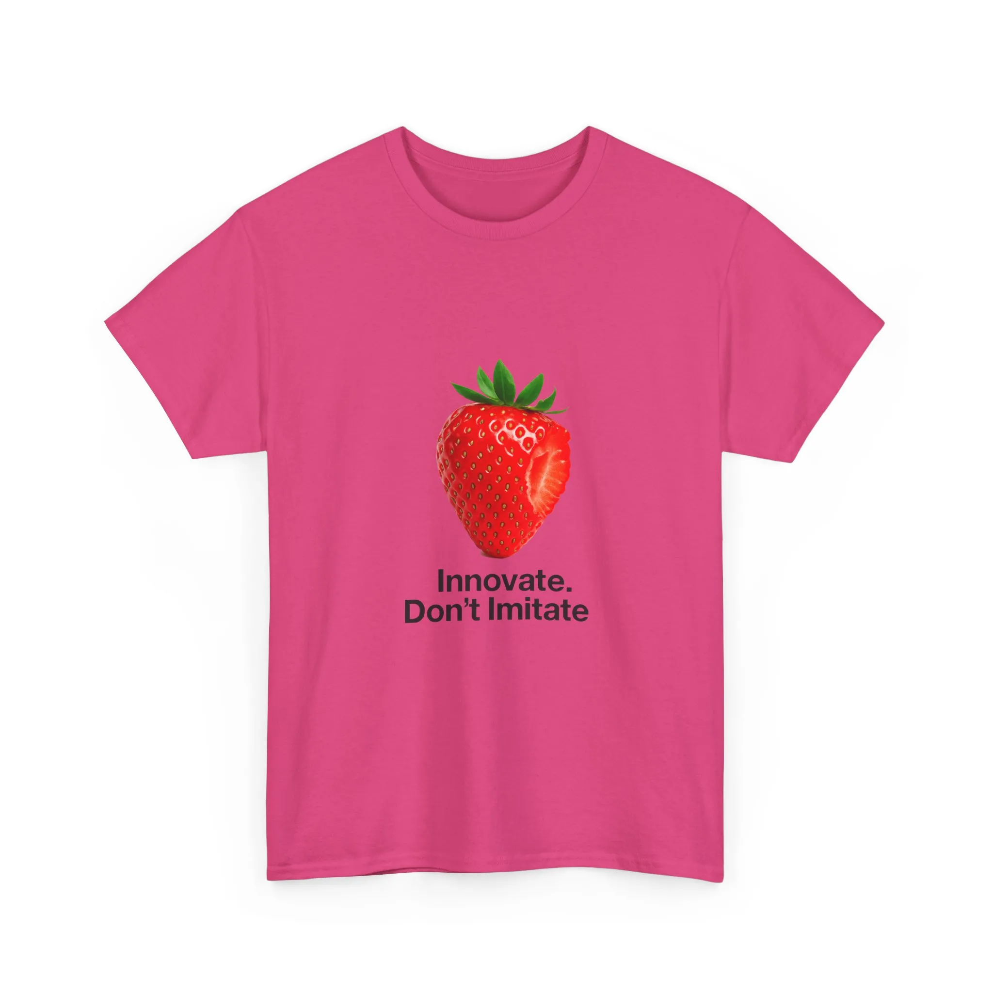 Strawberry Women's Heavy Cotton Tee, Innovate Don't Imitate Shirt, Graphic Tee, Casual Wear, Gift Idea, Summer Style, Witty Design T-Shirt - Image 33