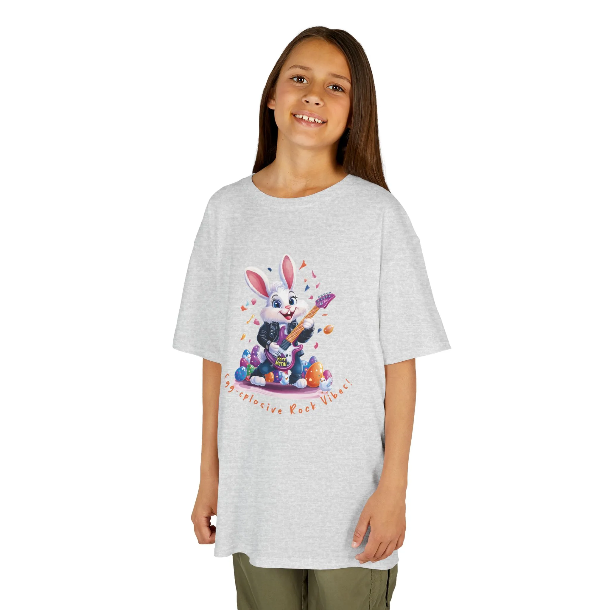 Explosive Rock Vibes Kids Tee - Fun Bunny Graphic T-Shirt for Young Rockstars, Gift for Easter, Rock Star Easter Bunny - Image 23